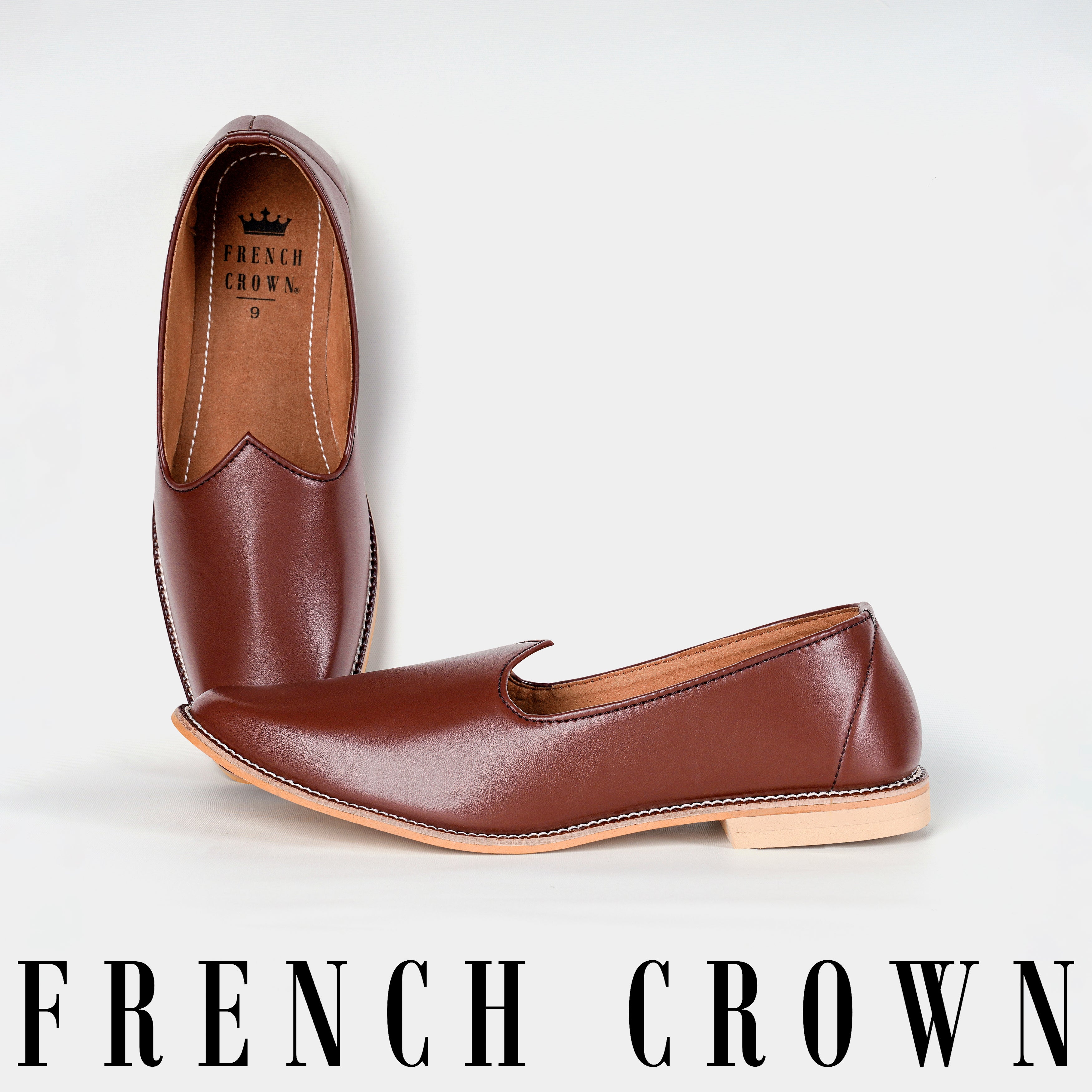 Brown Premium Vegan Leather Shoes For Men