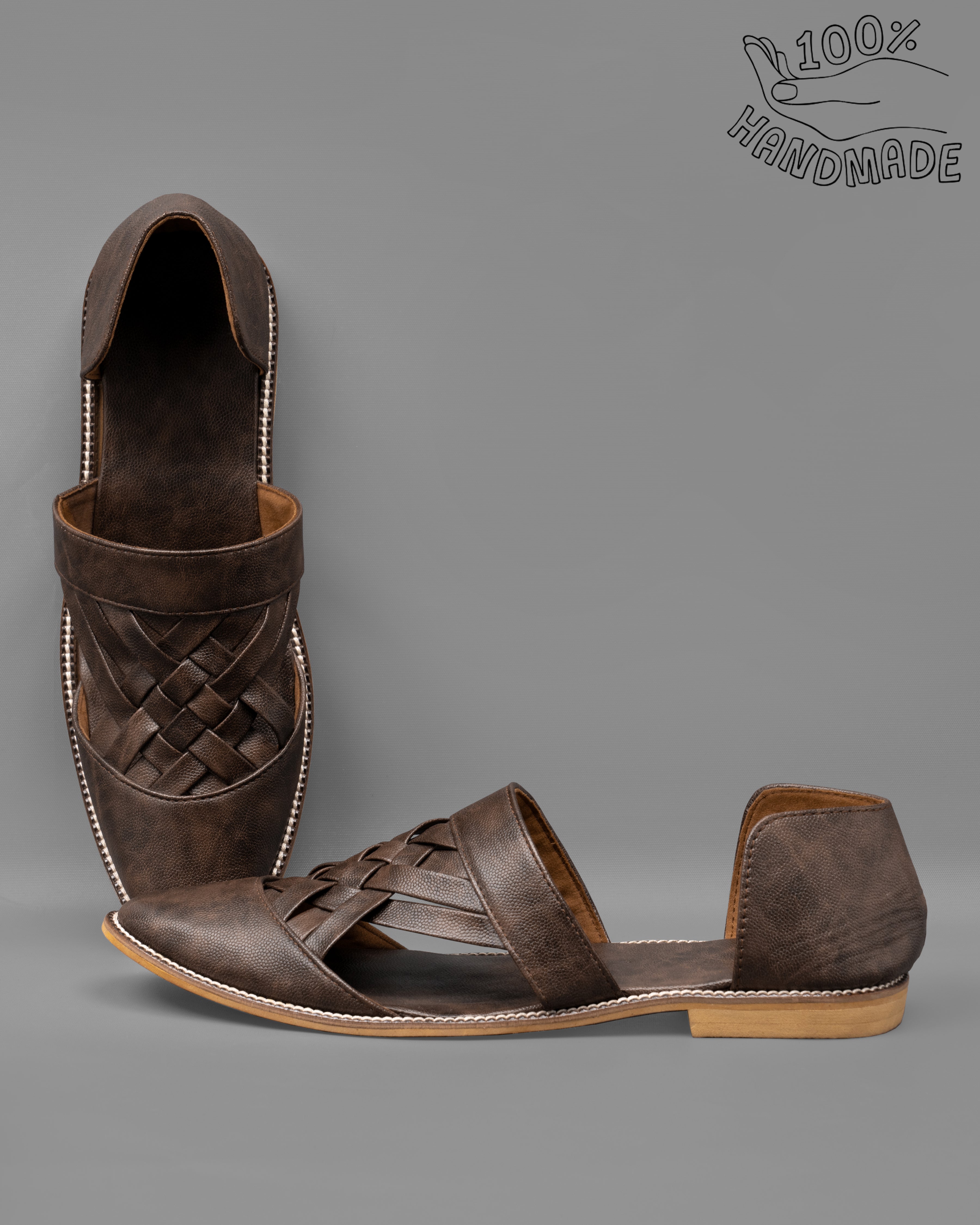 Dark Brown Vegan Leather Pathanis Sandal FT101-6, FT101-7, FT101-8, FT101-9, FT101-10, FT101-11