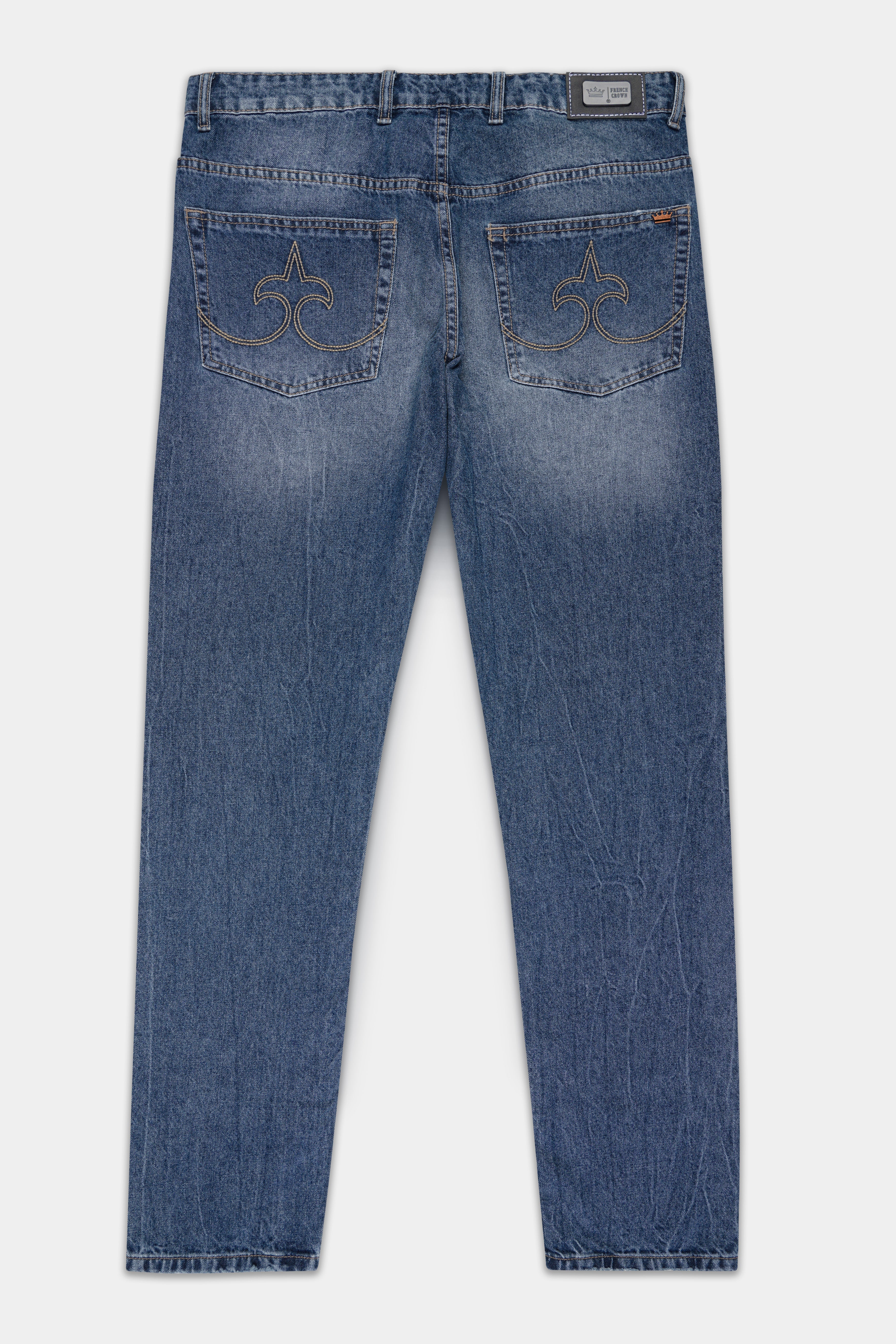 Lynch Blue Mildly Distressed Stone Wash Denim