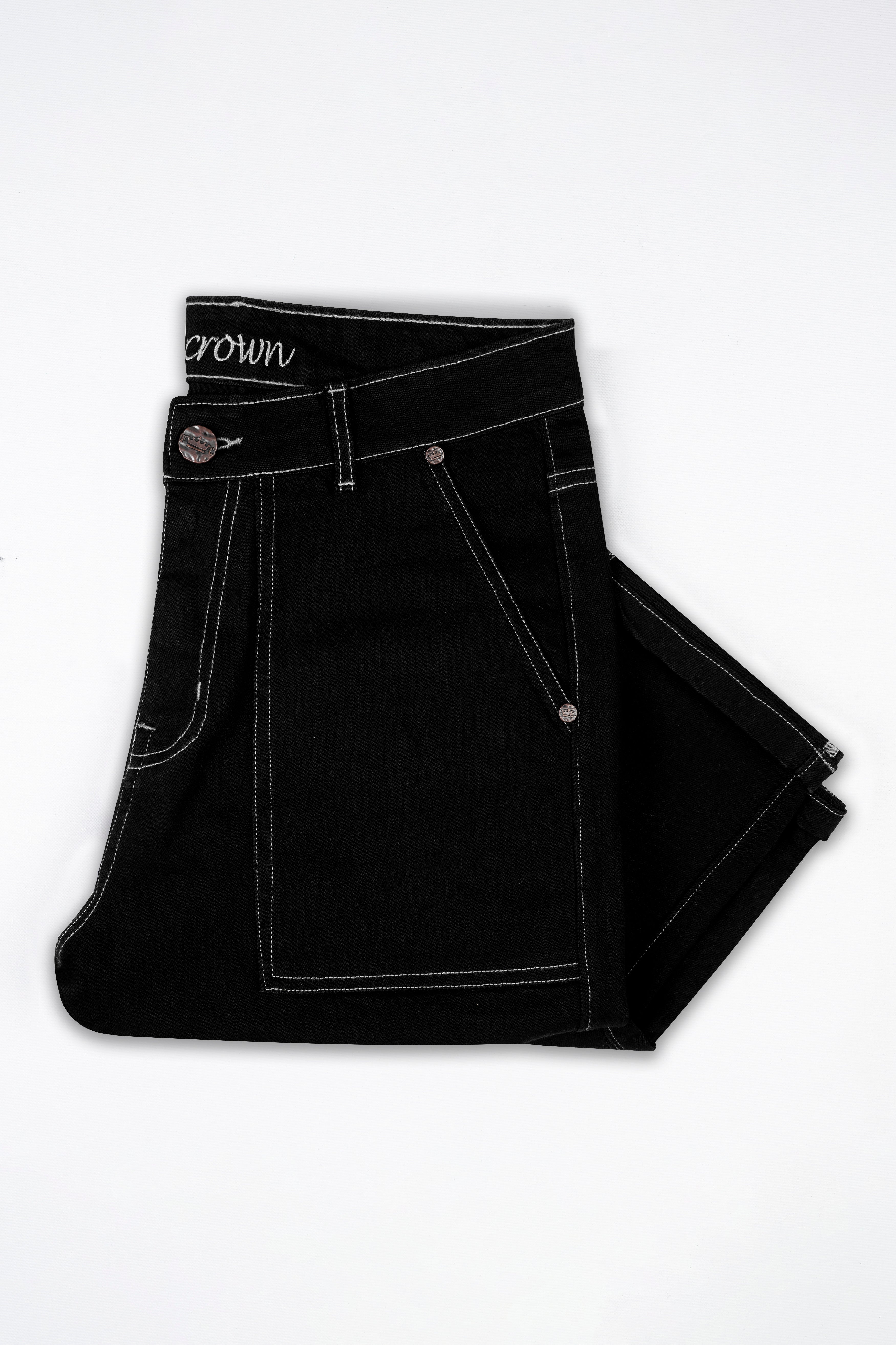 Jade Black Slim Fit Mid-Rise Clean Look Denim Jeans