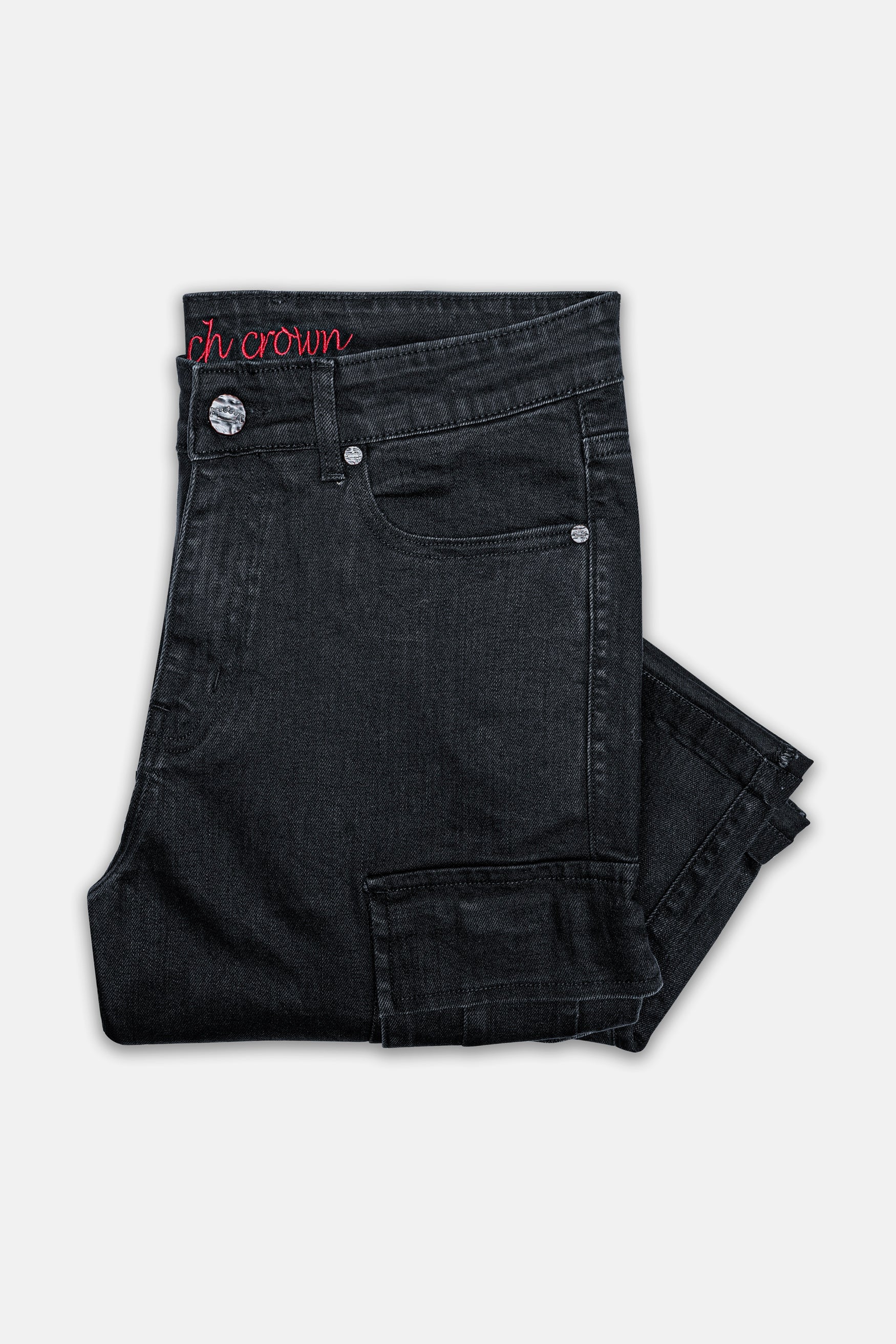 Jade Black Rinse Wash Cargo Denim