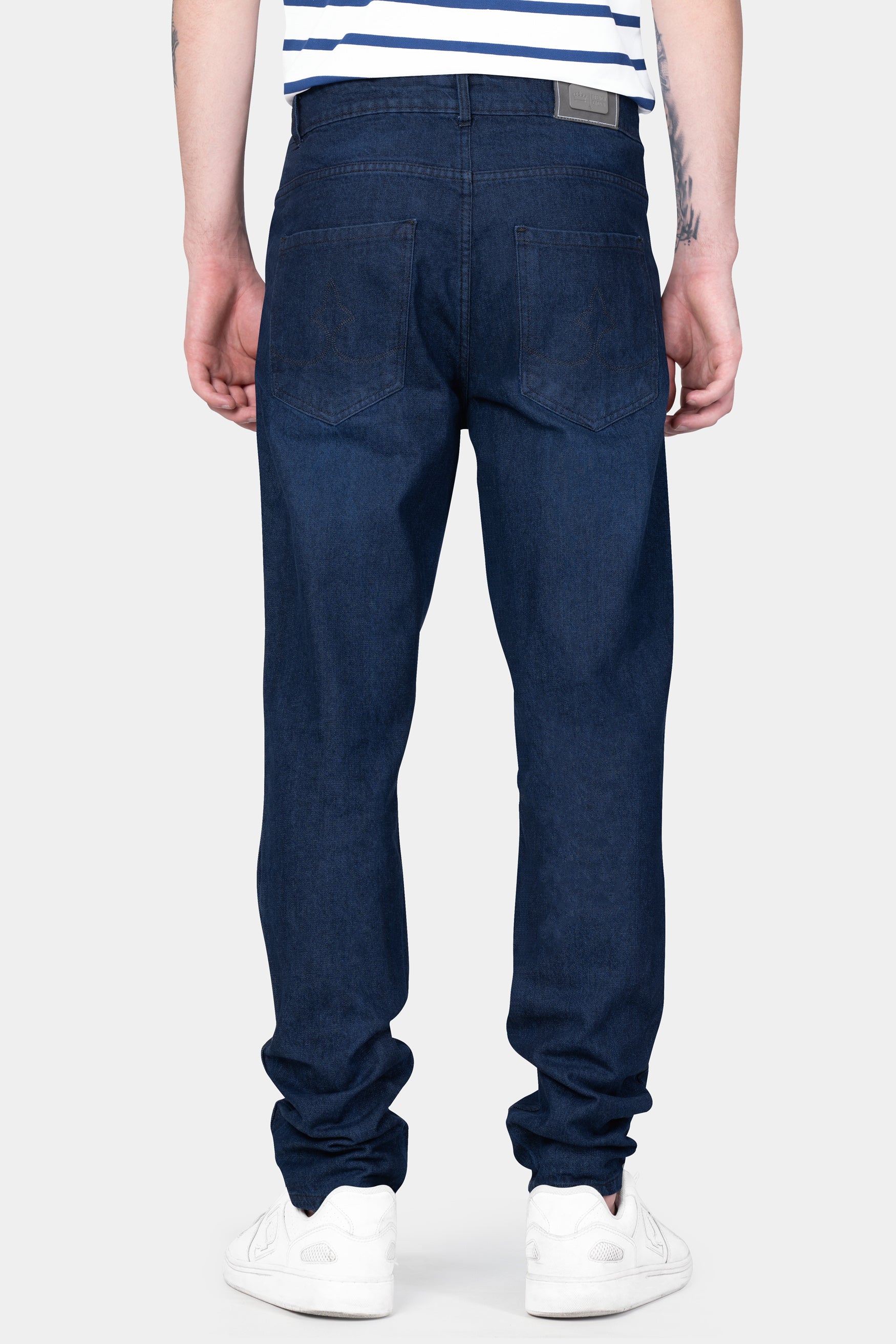 Gunmetal Blue Rinse Wash Clean Look Denim