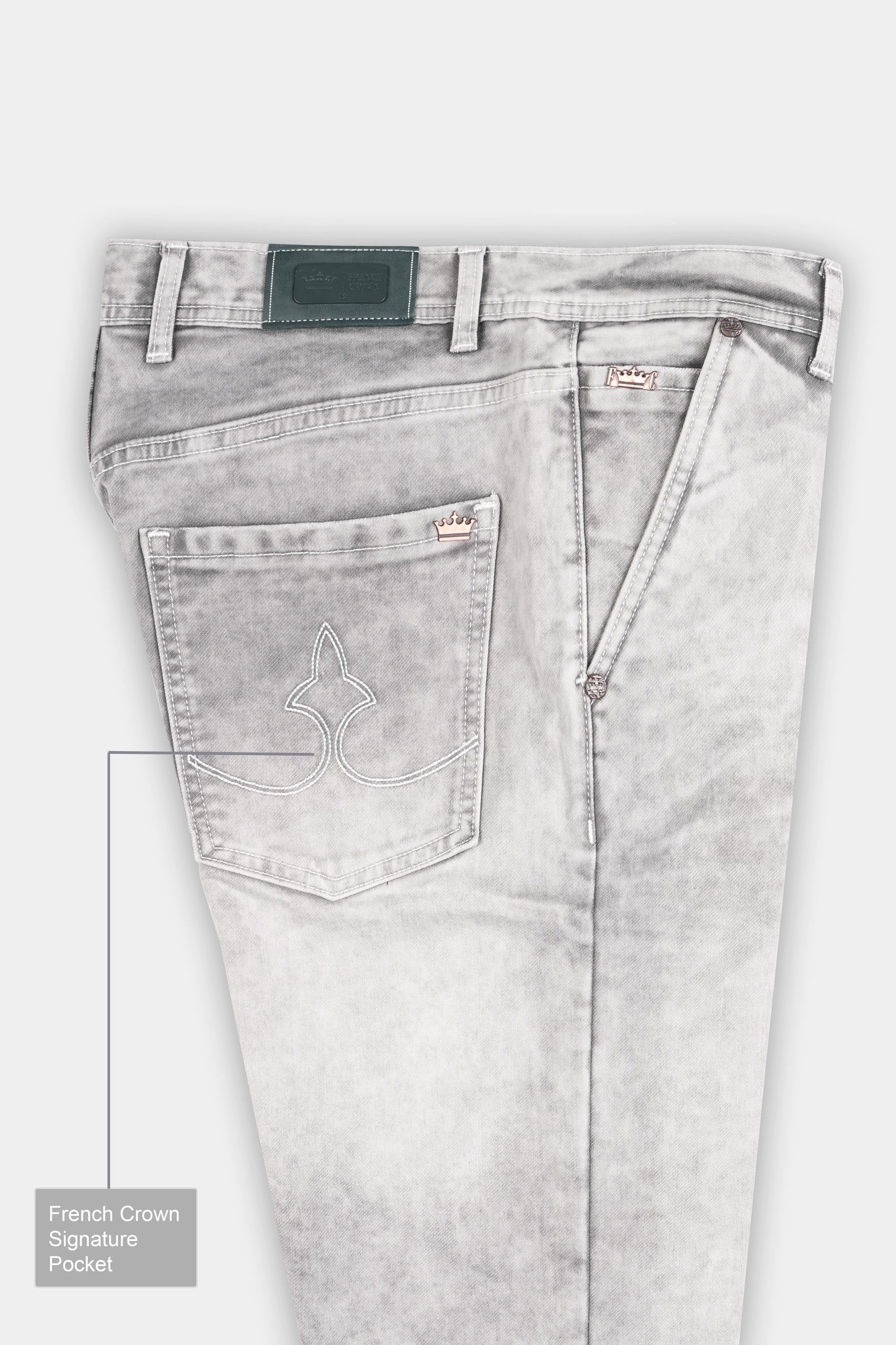 Swirl Gray Washed Stretchable Denim