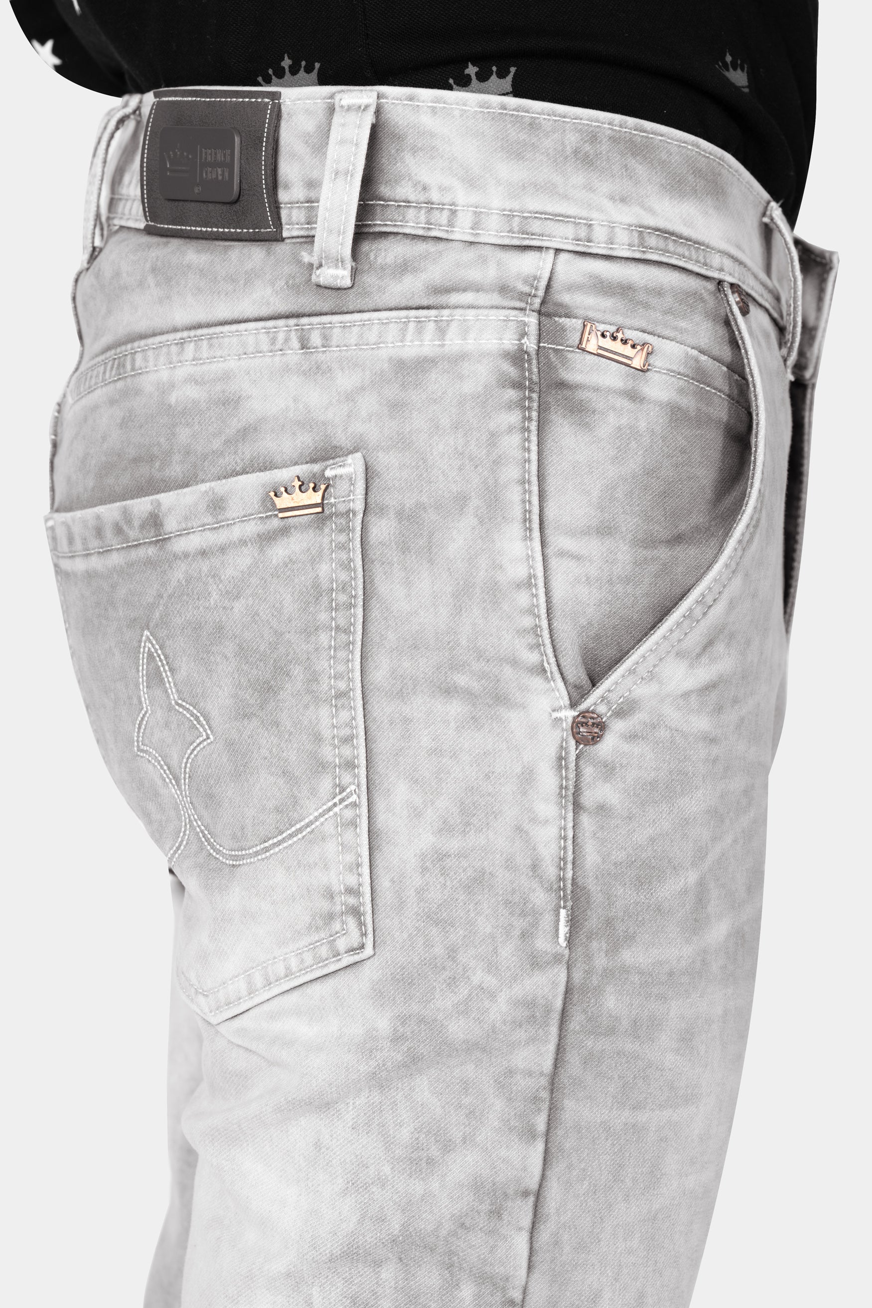 Swirl Gray Washed Stretchable Denim