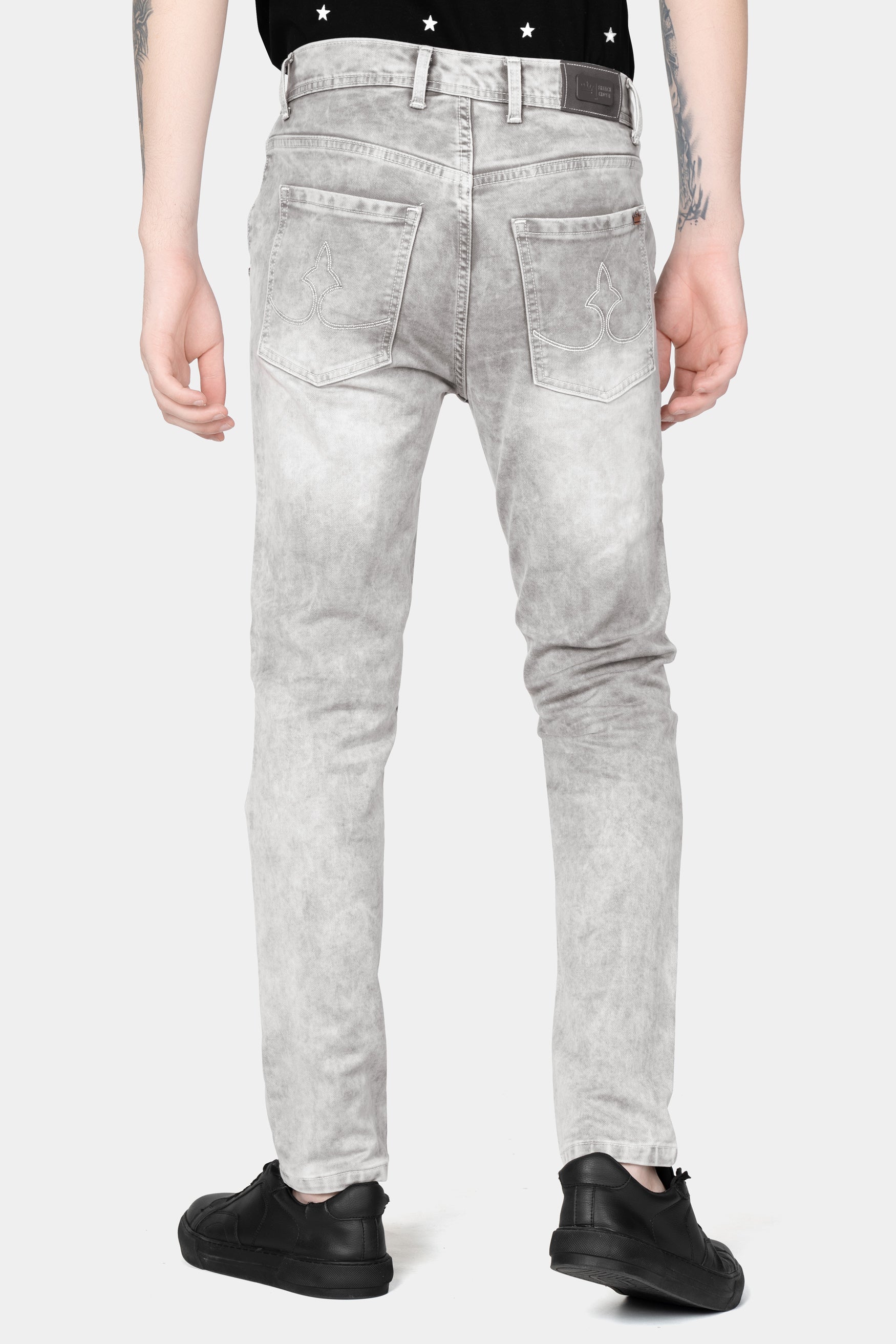 Swirl Gray Washed Stretchable Denim