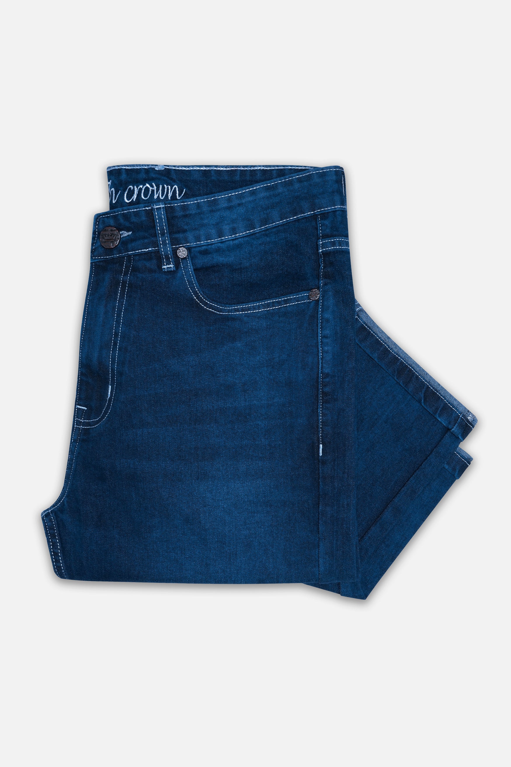 Nile Blue Whiskering Wash Denim