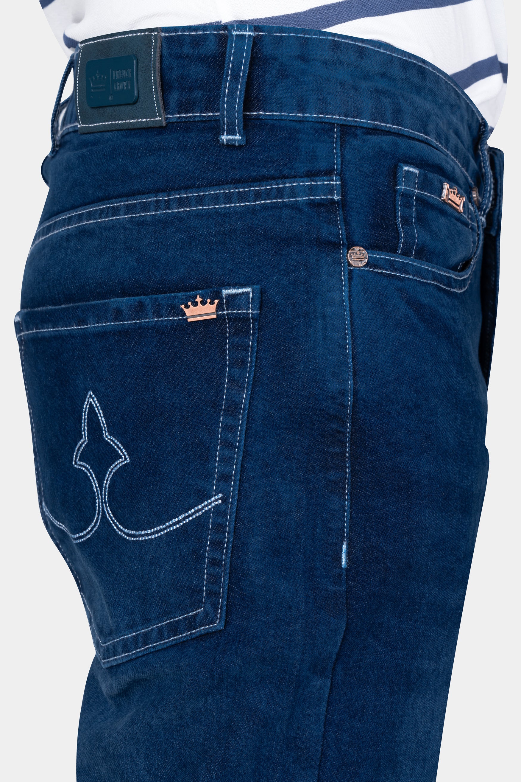 Nile Blue Whiskering Wash Denim