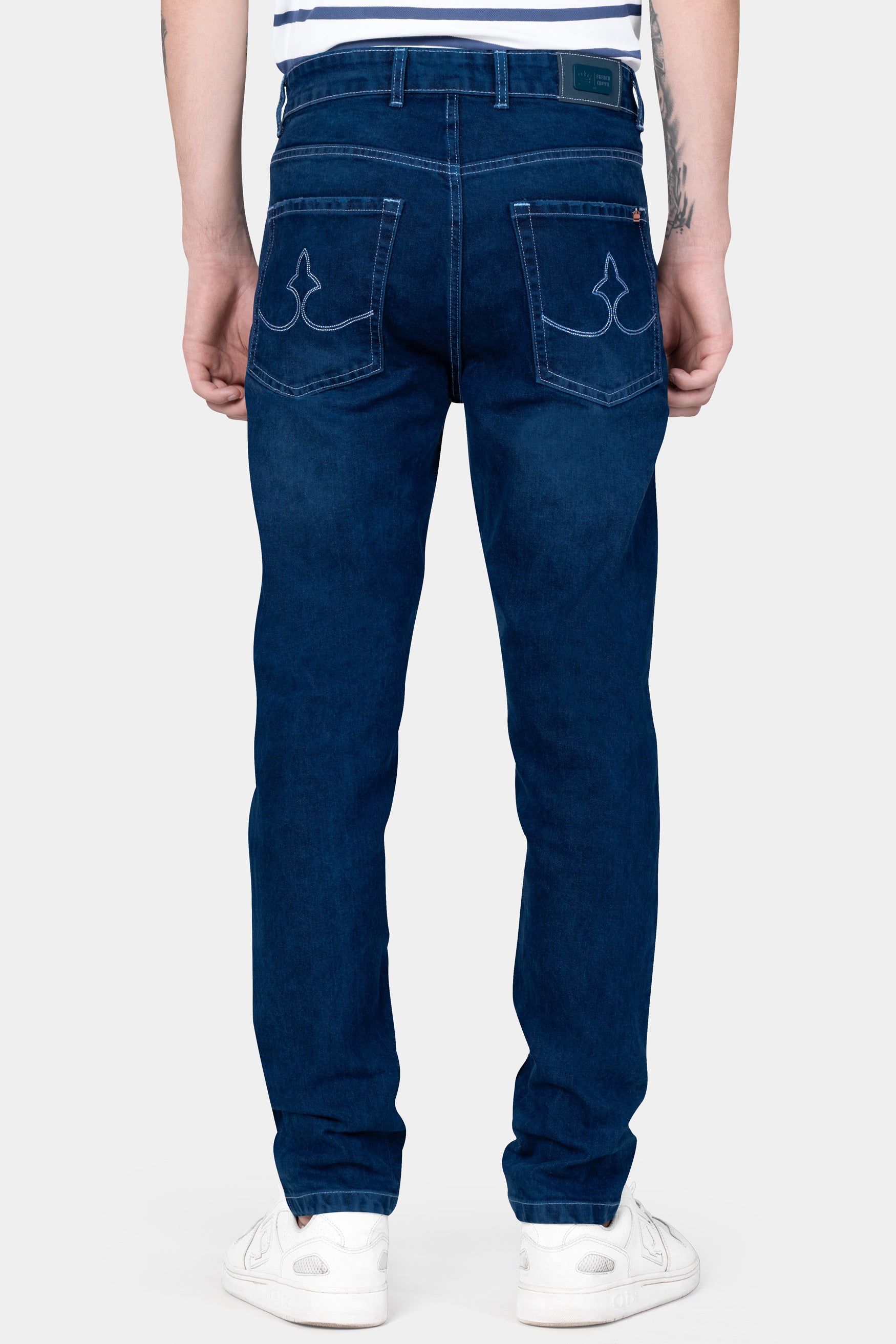 Nile Blue Whiskering Wash Denim