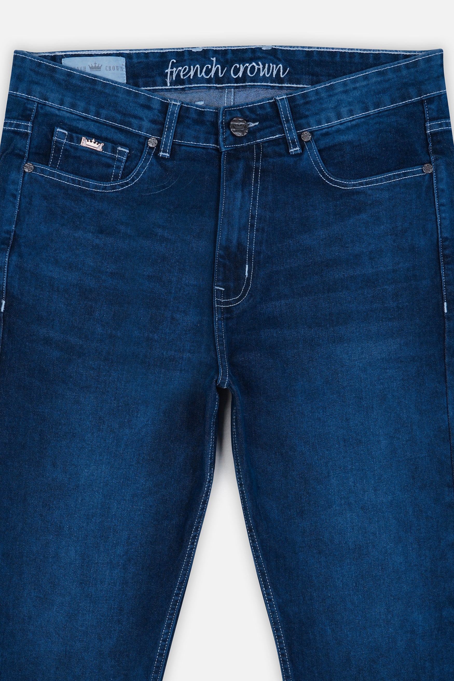 Nile Blue Whiskering Wash Denim