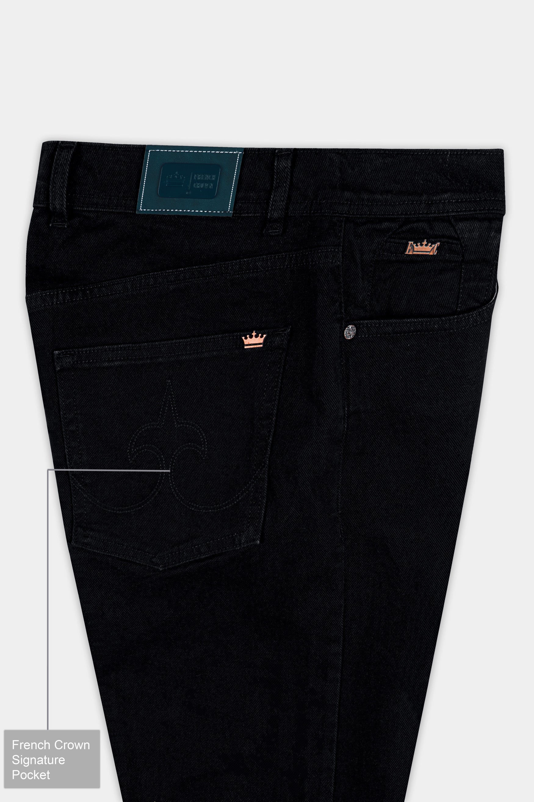 Jade black mildly Distressed Rinse washed Denim