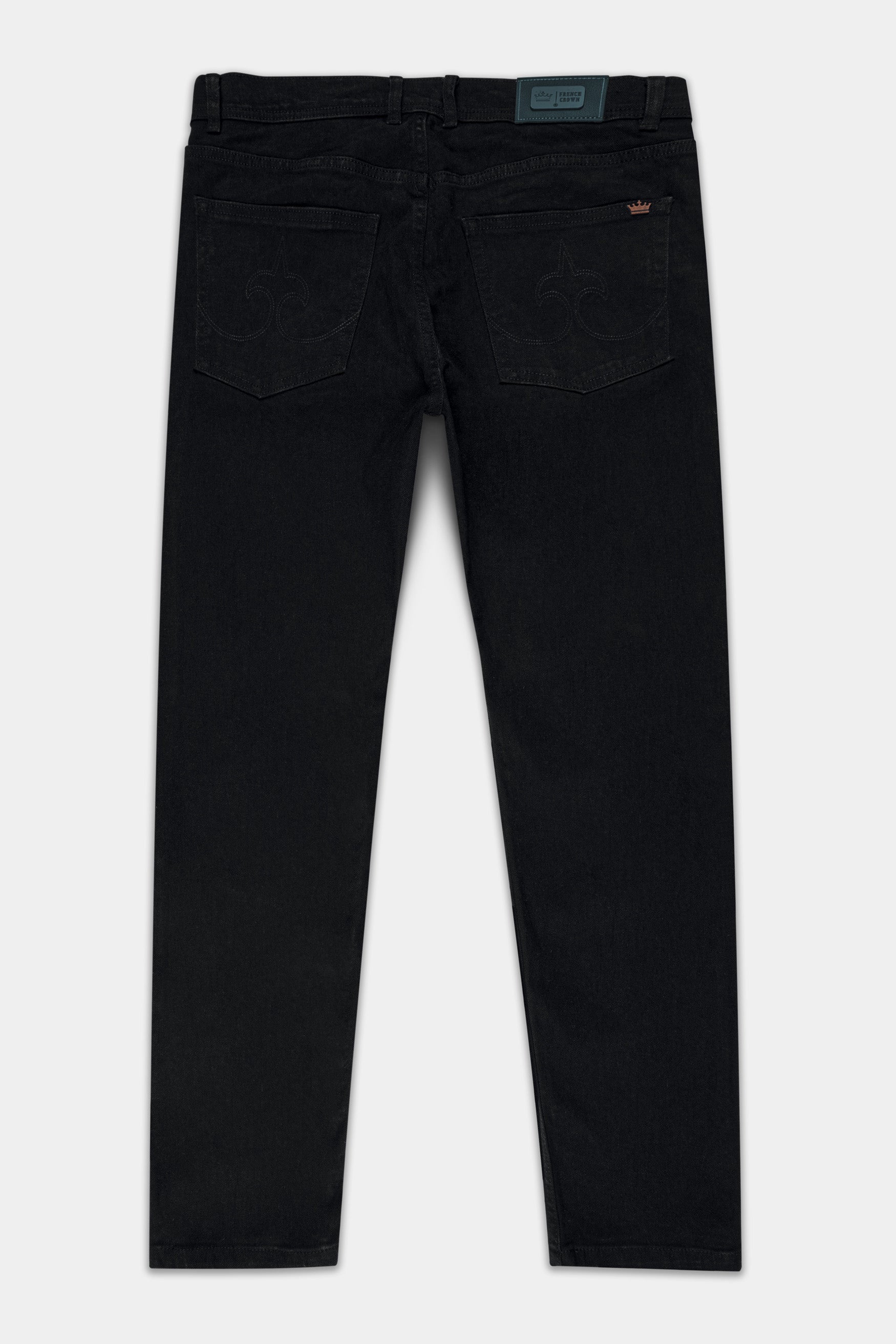 Jade black mildly Distressed Stretchable Denim