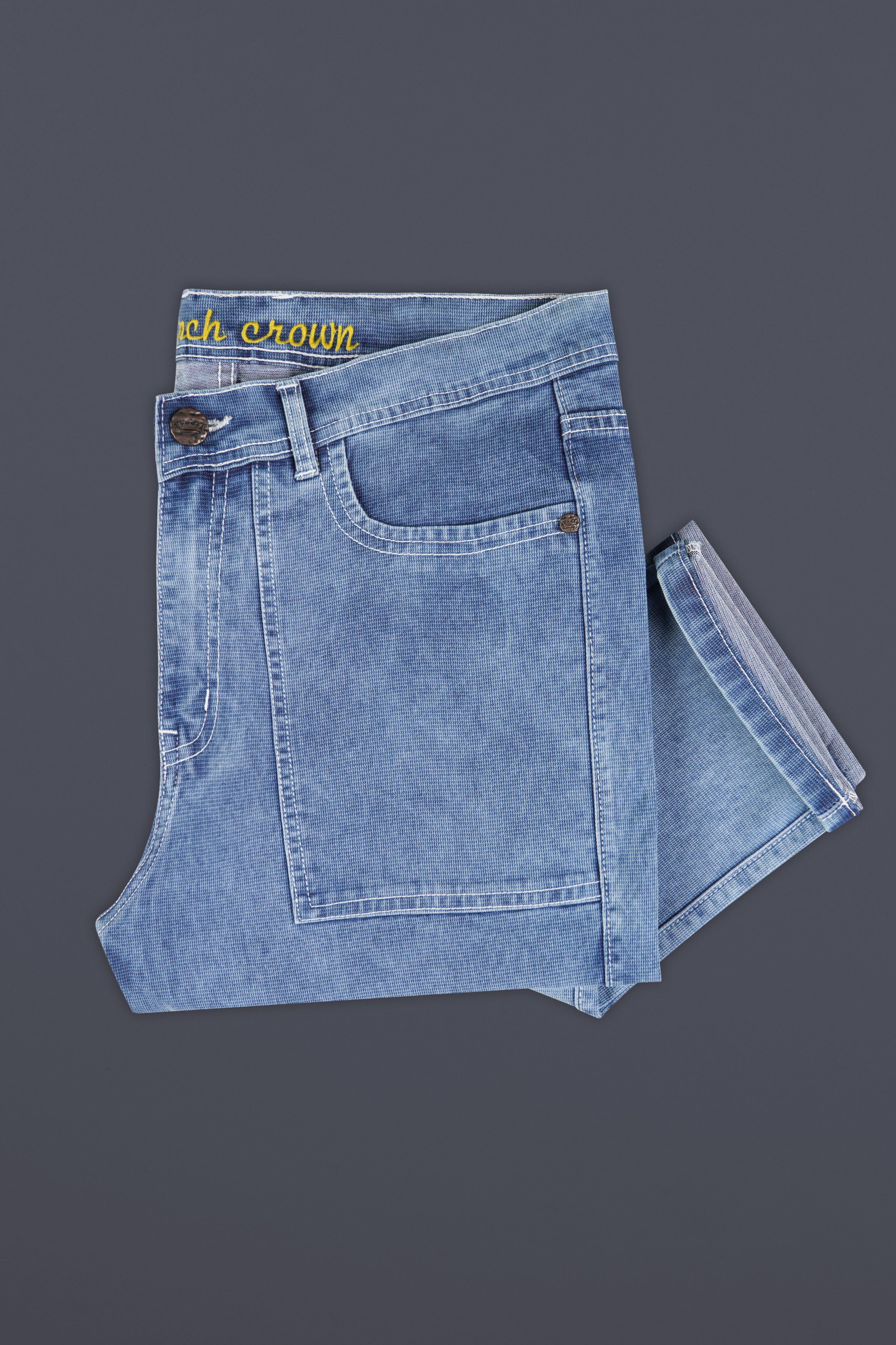 Glacier Blue Rinse Washed Cargo Denim