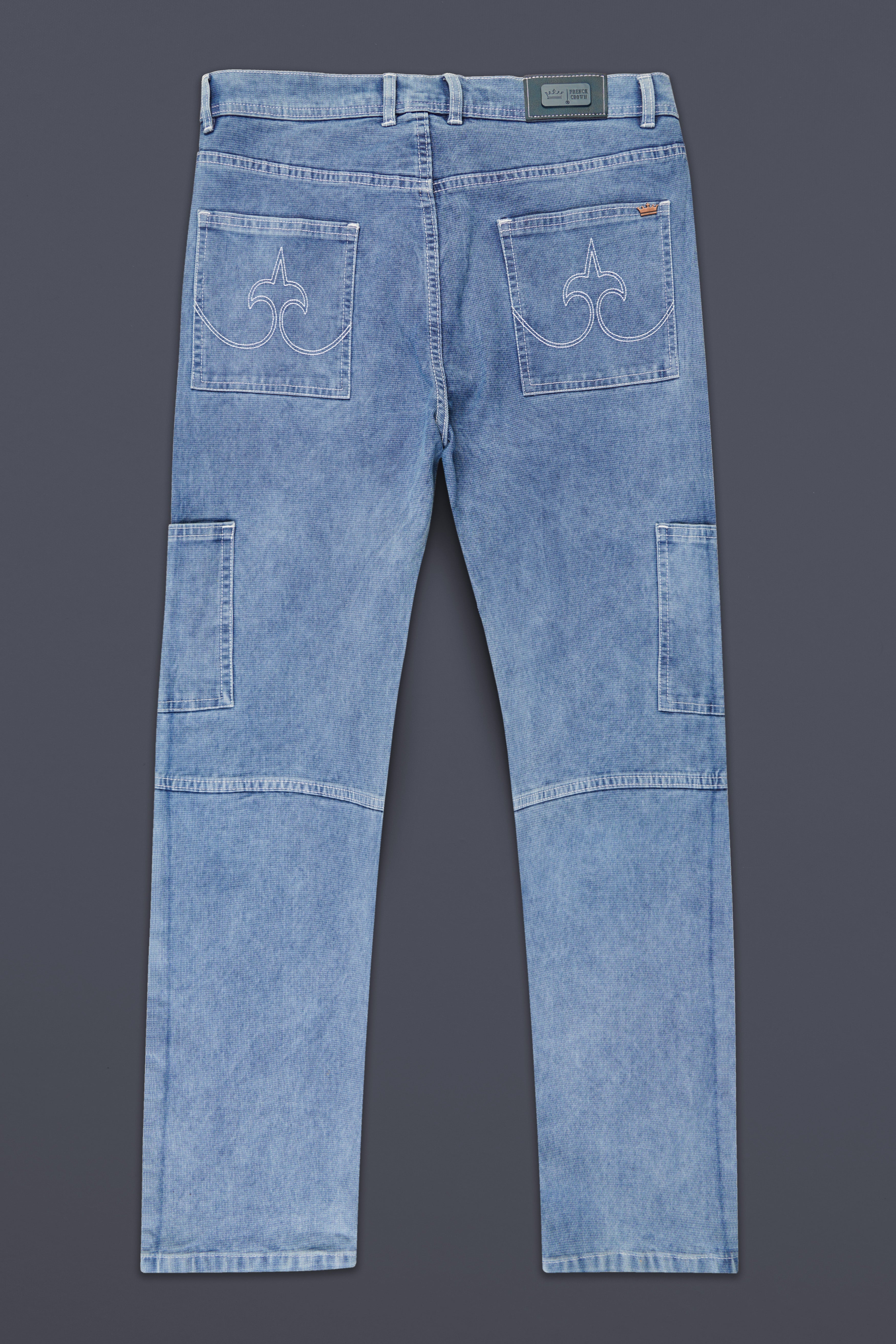 Glacier Blue Rinse Washed Cargo Denim