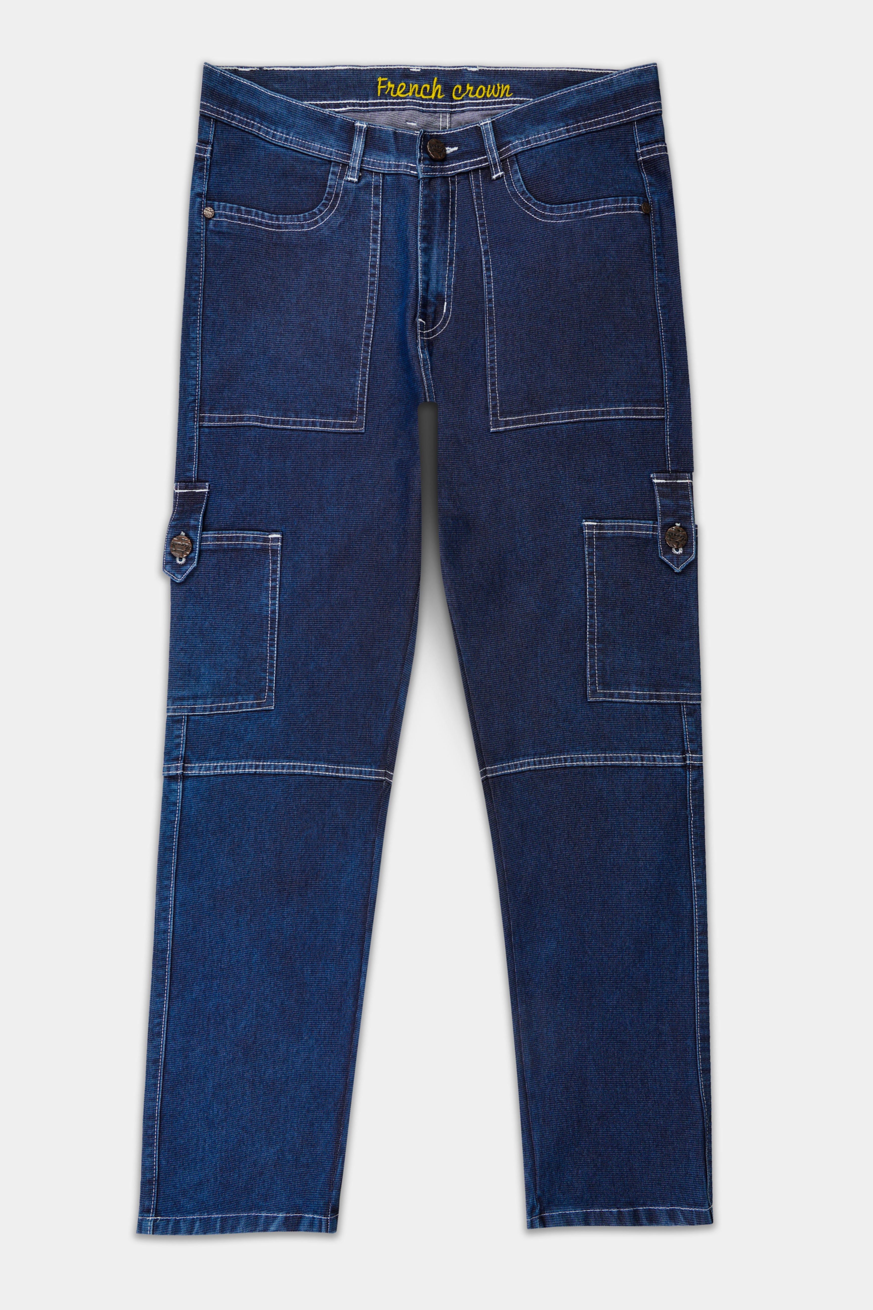 Personsoul Desert Distressed Denim Cargo Pants - personsoul
