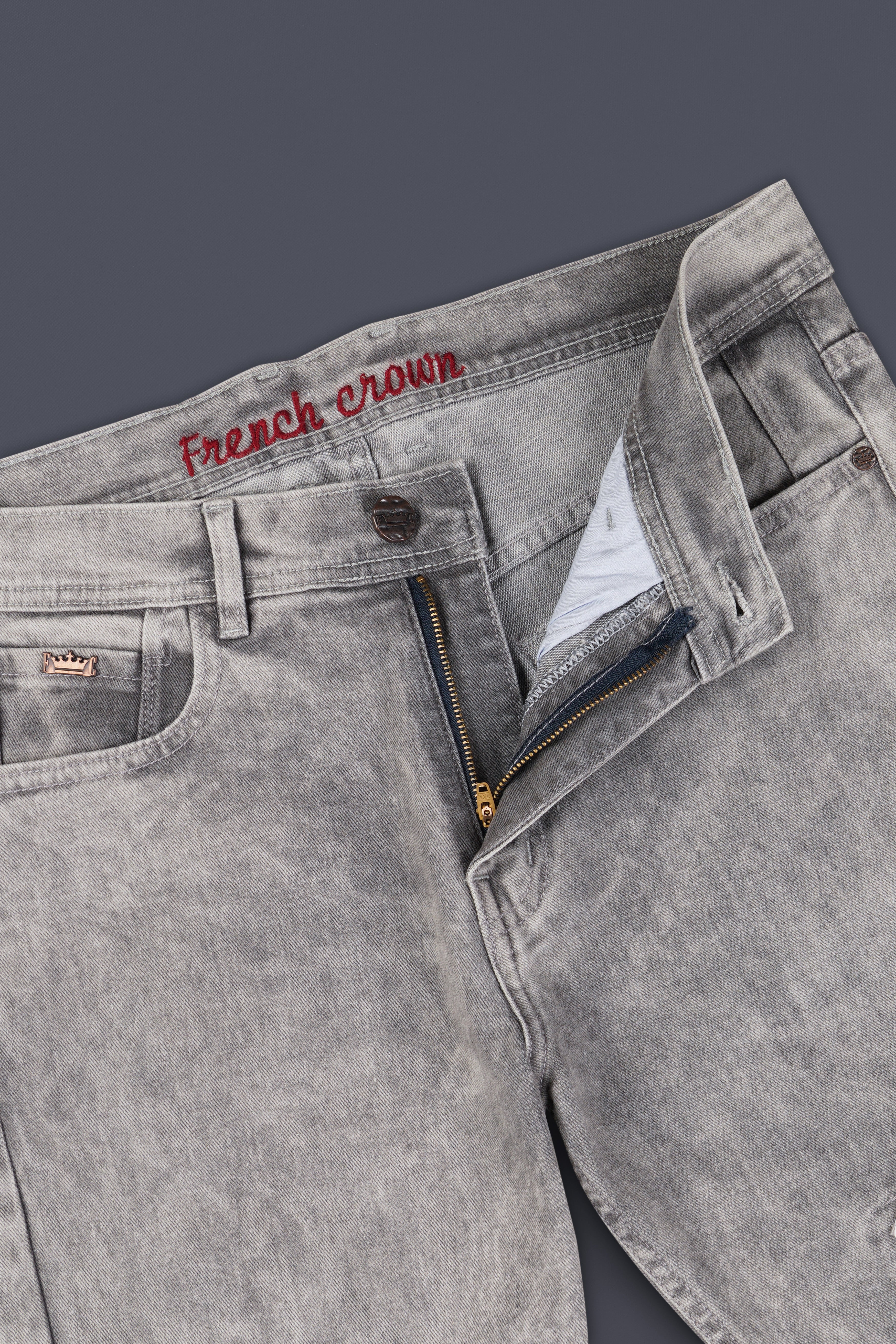 Martini Gray Whickering Washed Stretchable Denim