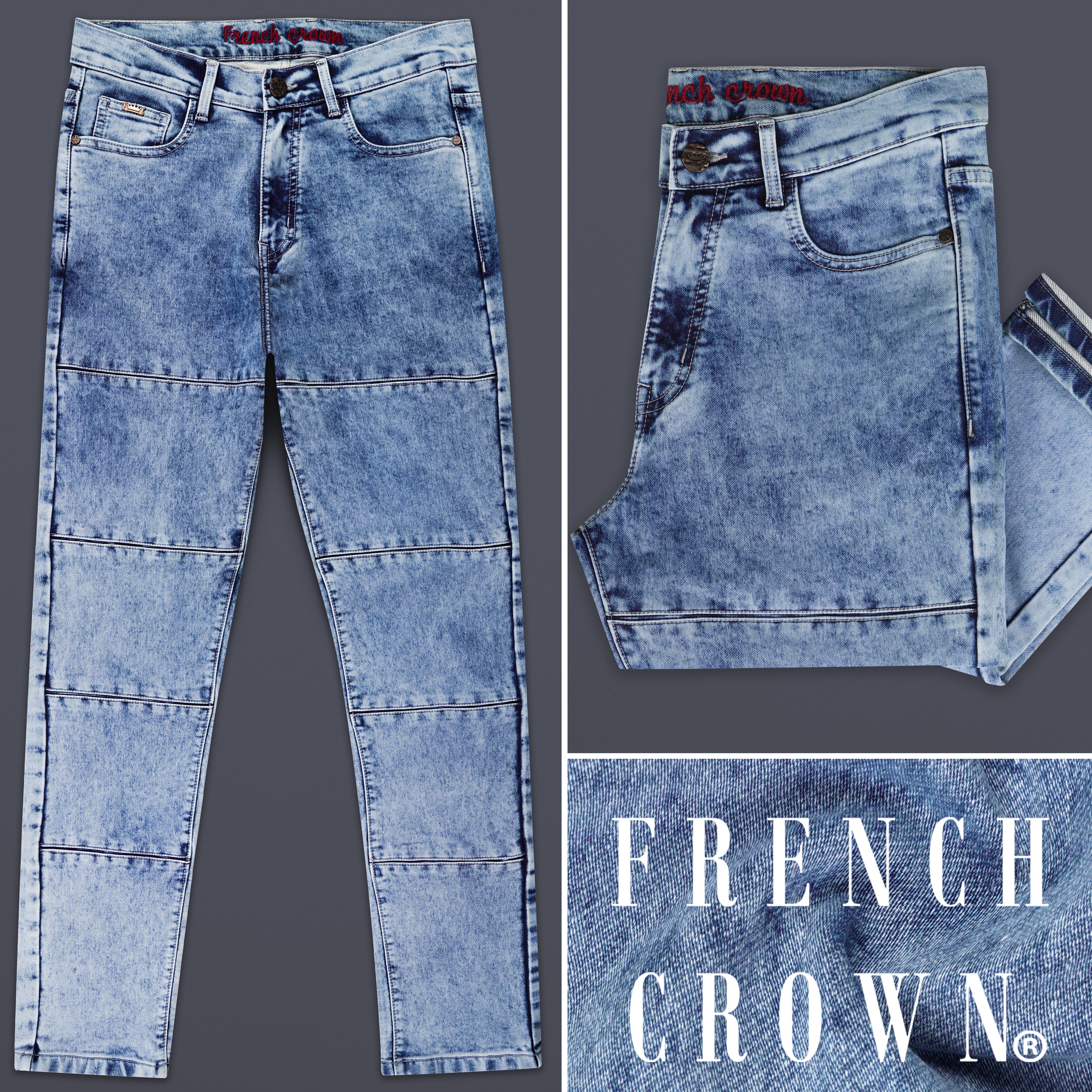 Vulcan Sky Blue Slim Fit Mid-Rise Clean Look Denim Jeans