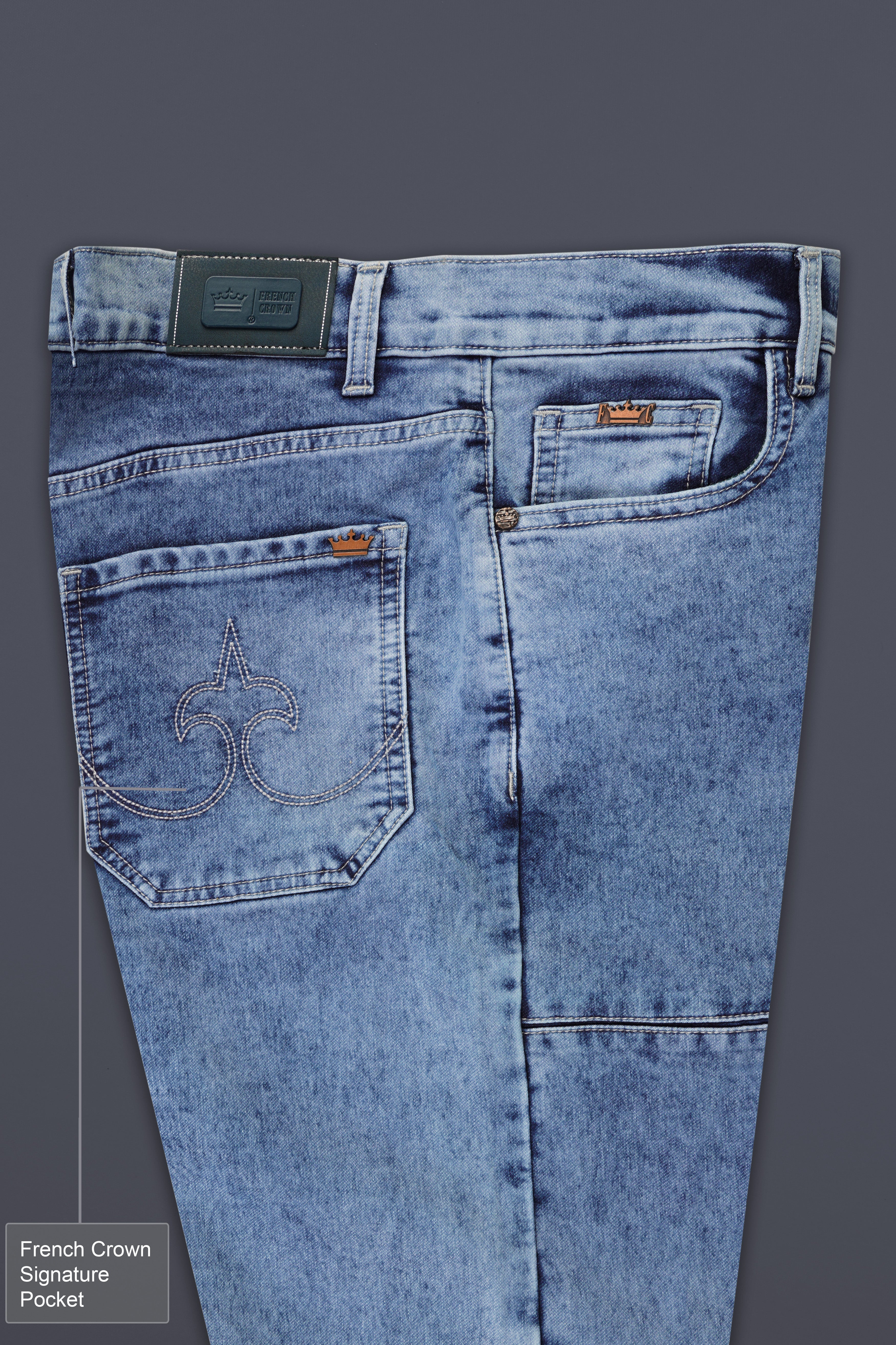 Vulcan Sky Blue Slim Fit Mid-Rise Clean Look Denim Jeans
