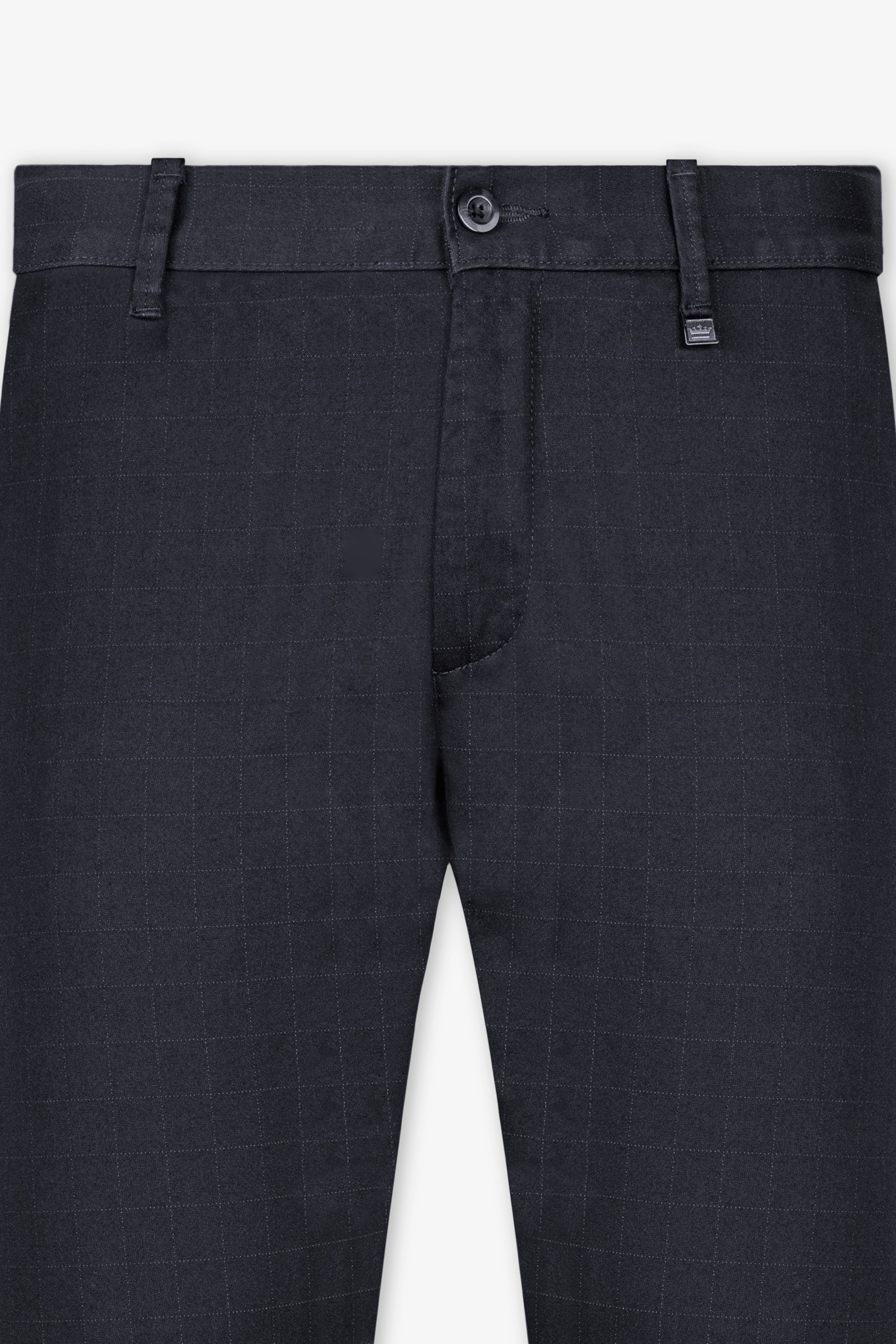 Thunder Blue Subtle Windowpane Premium Cotton Chinos Pant