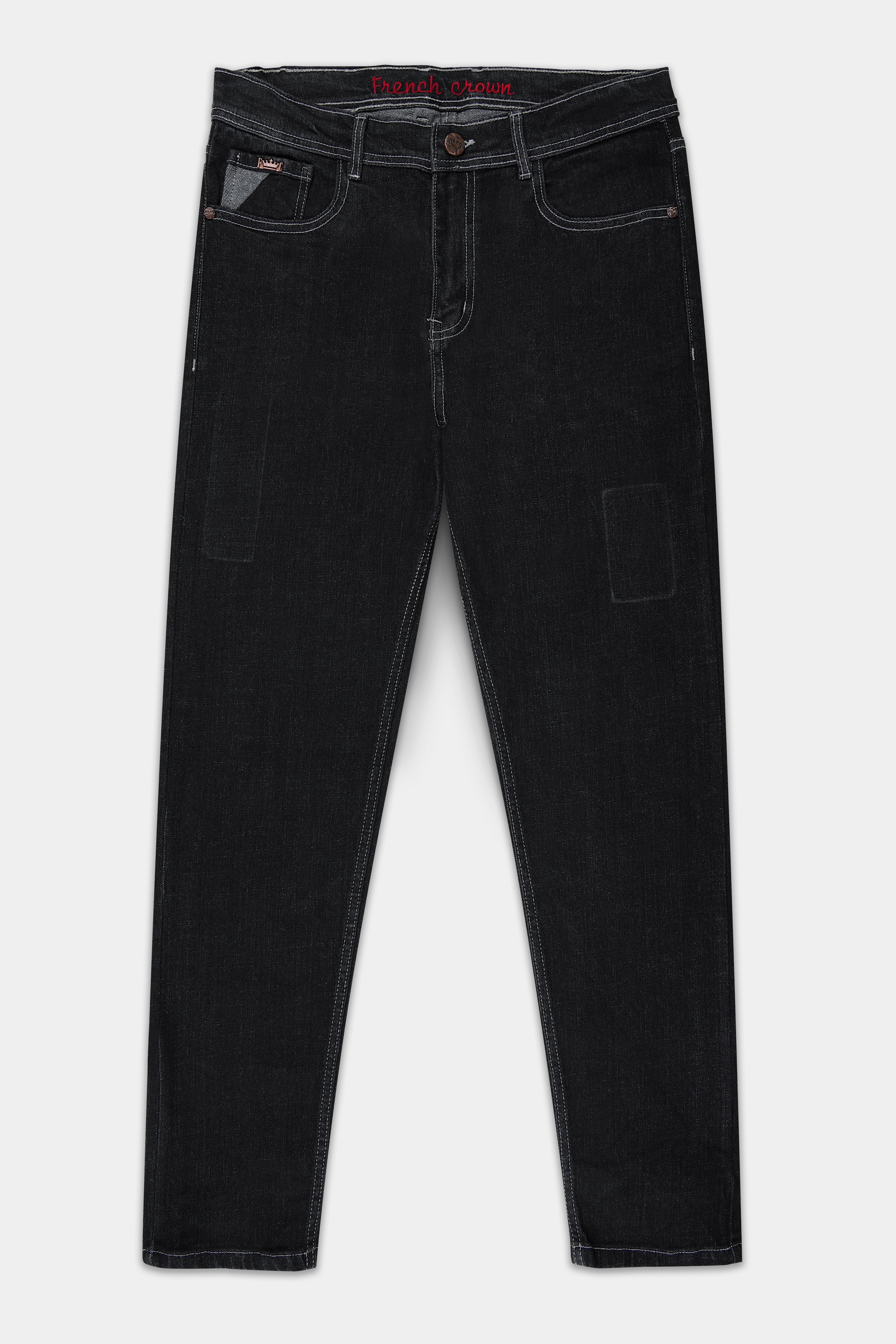 Jade Black Clean Look Stretchable Denim