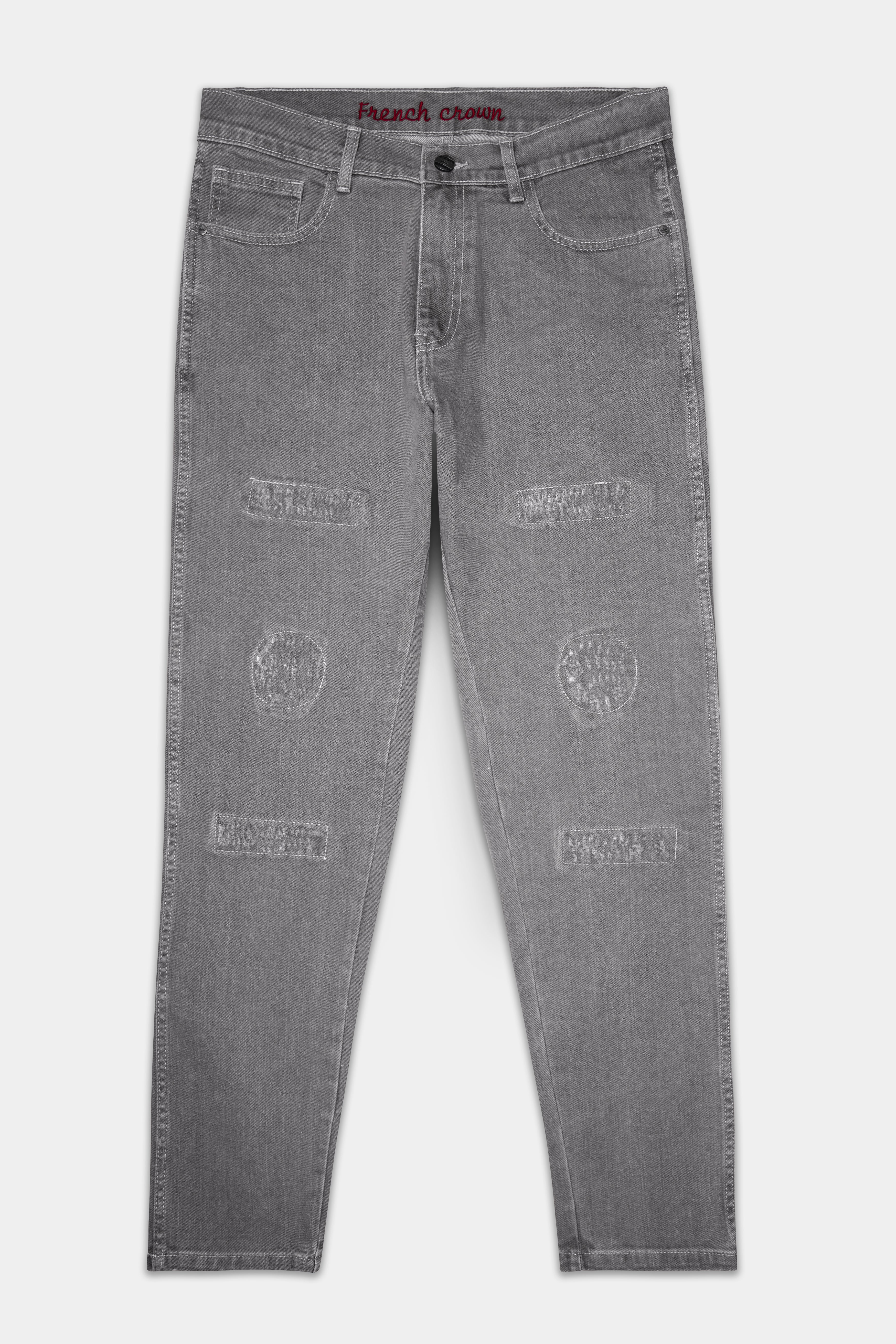 Venus Gray Mildly Distressed Stretchable Denim