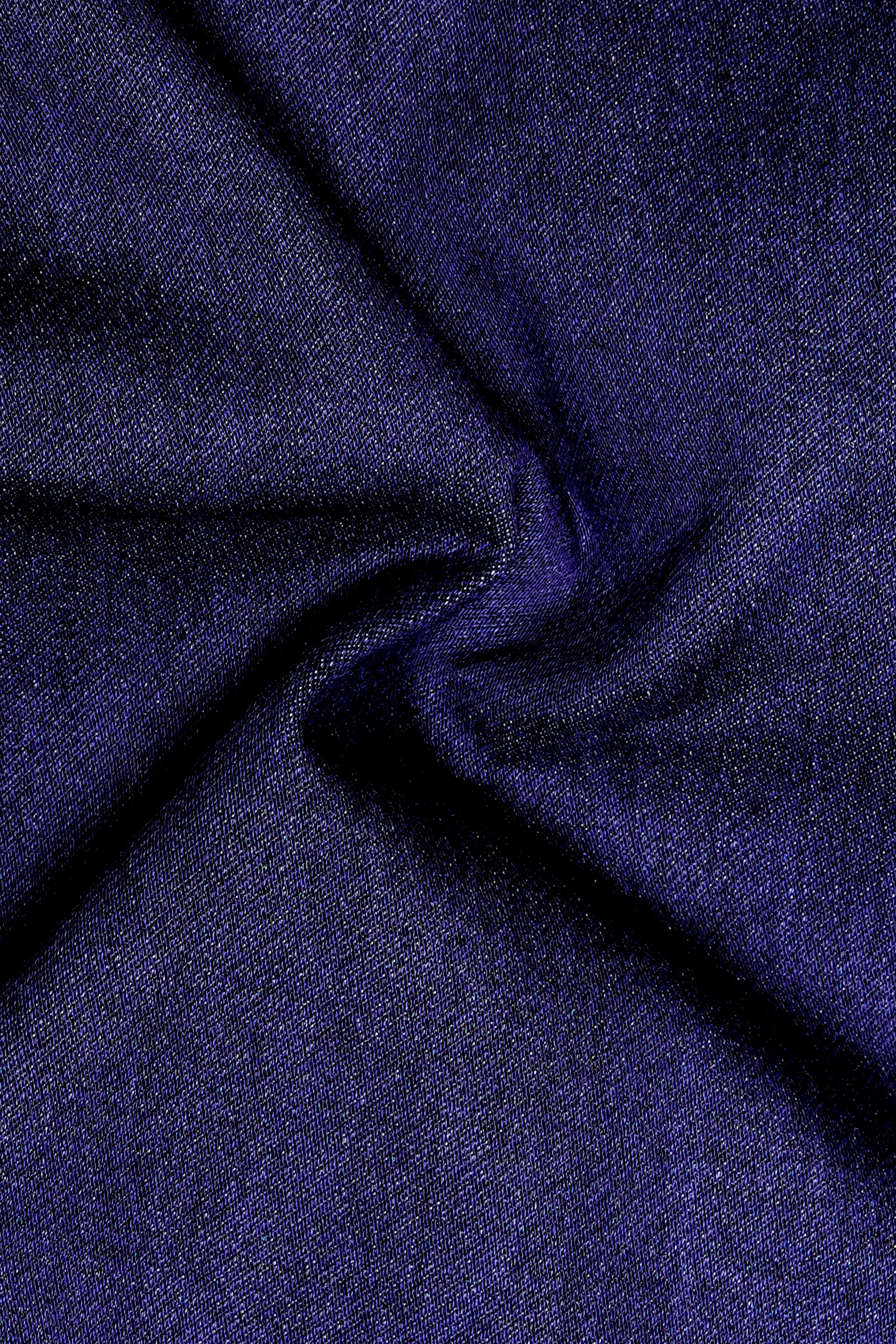 Midnight Blue Textured Stretchable Denim