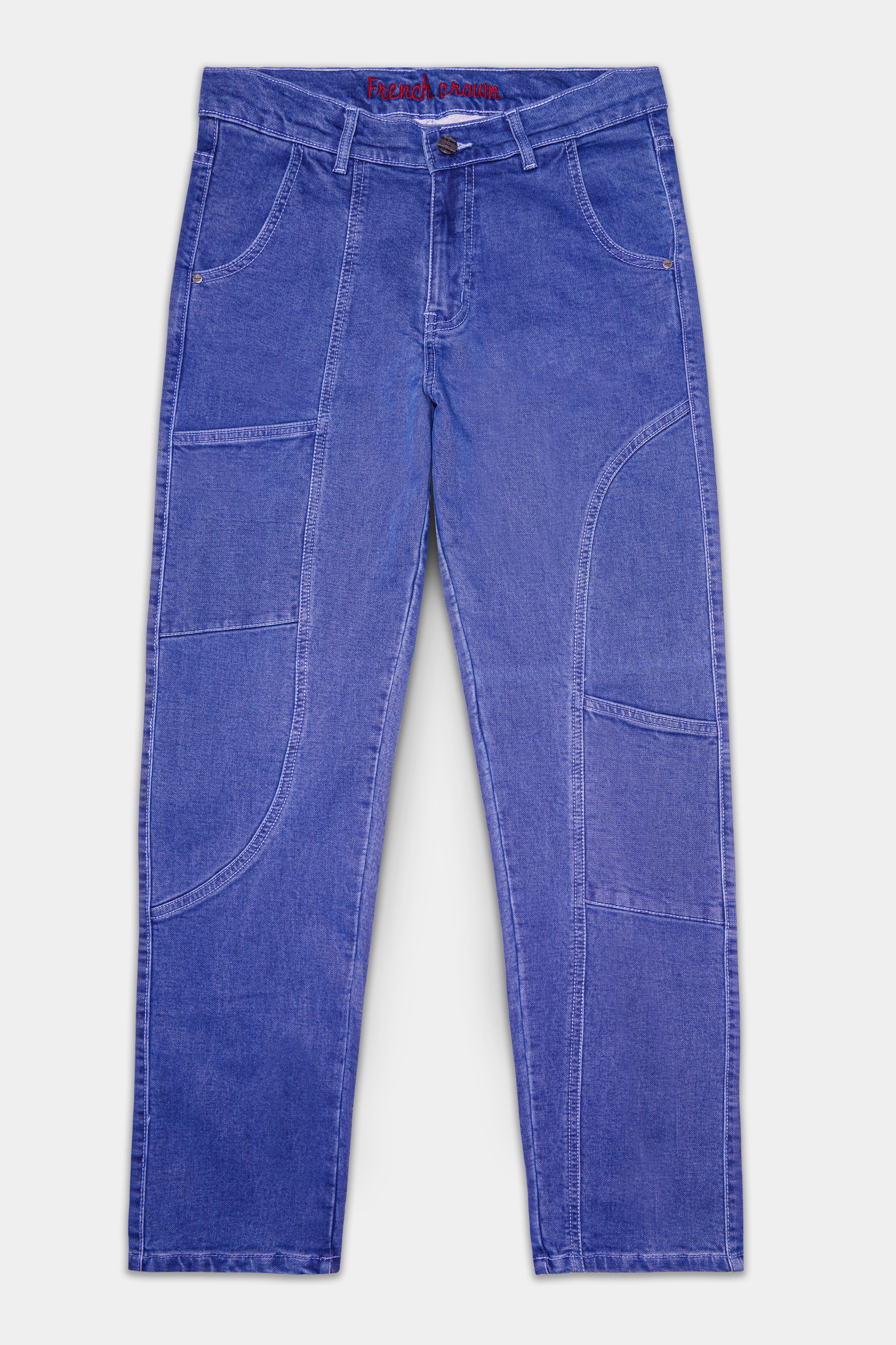 Chambray Blue Rinse Washed Stretchble Denim