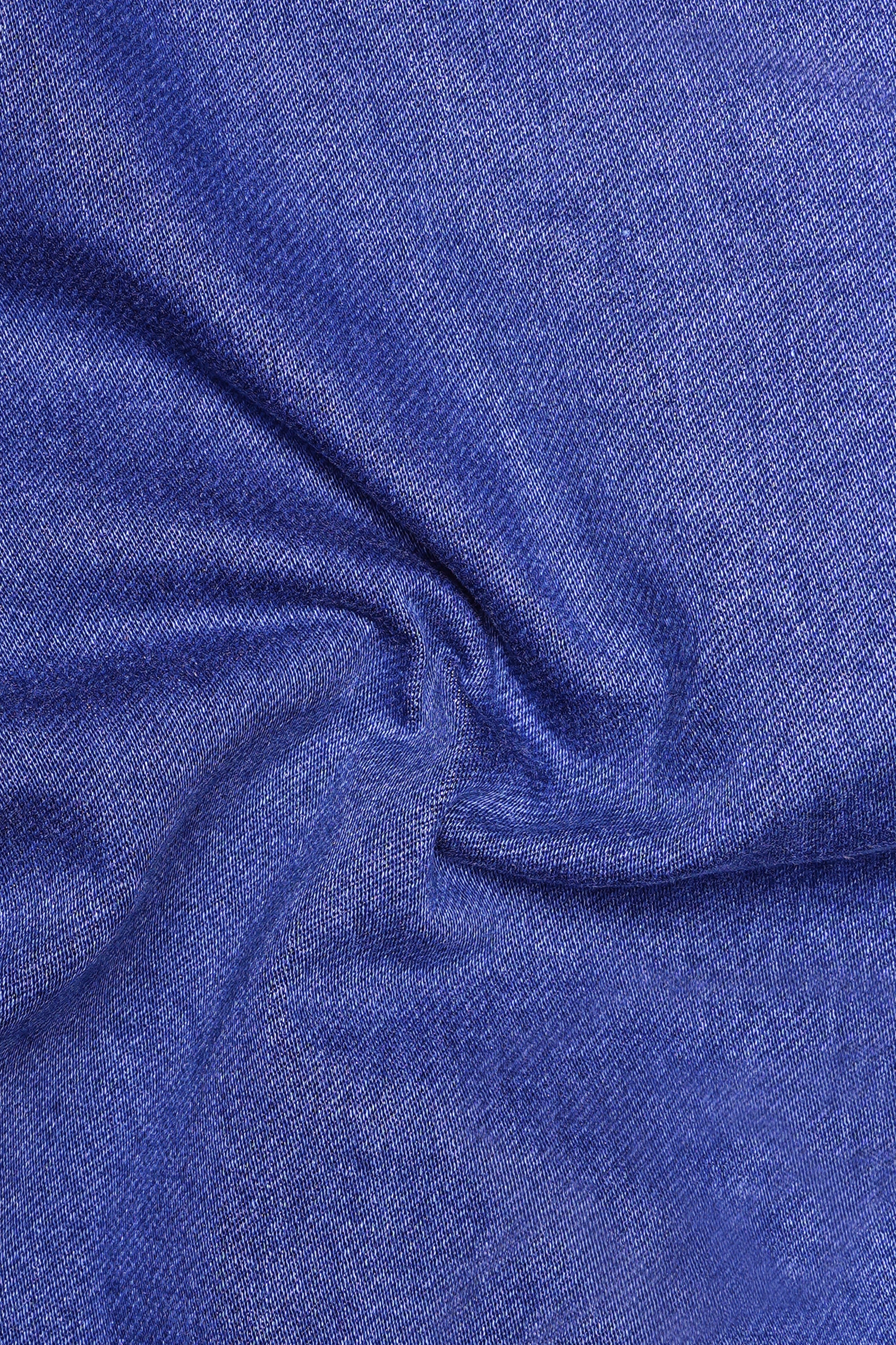 Chambray Blue Rinse Washed Stretchble Denim