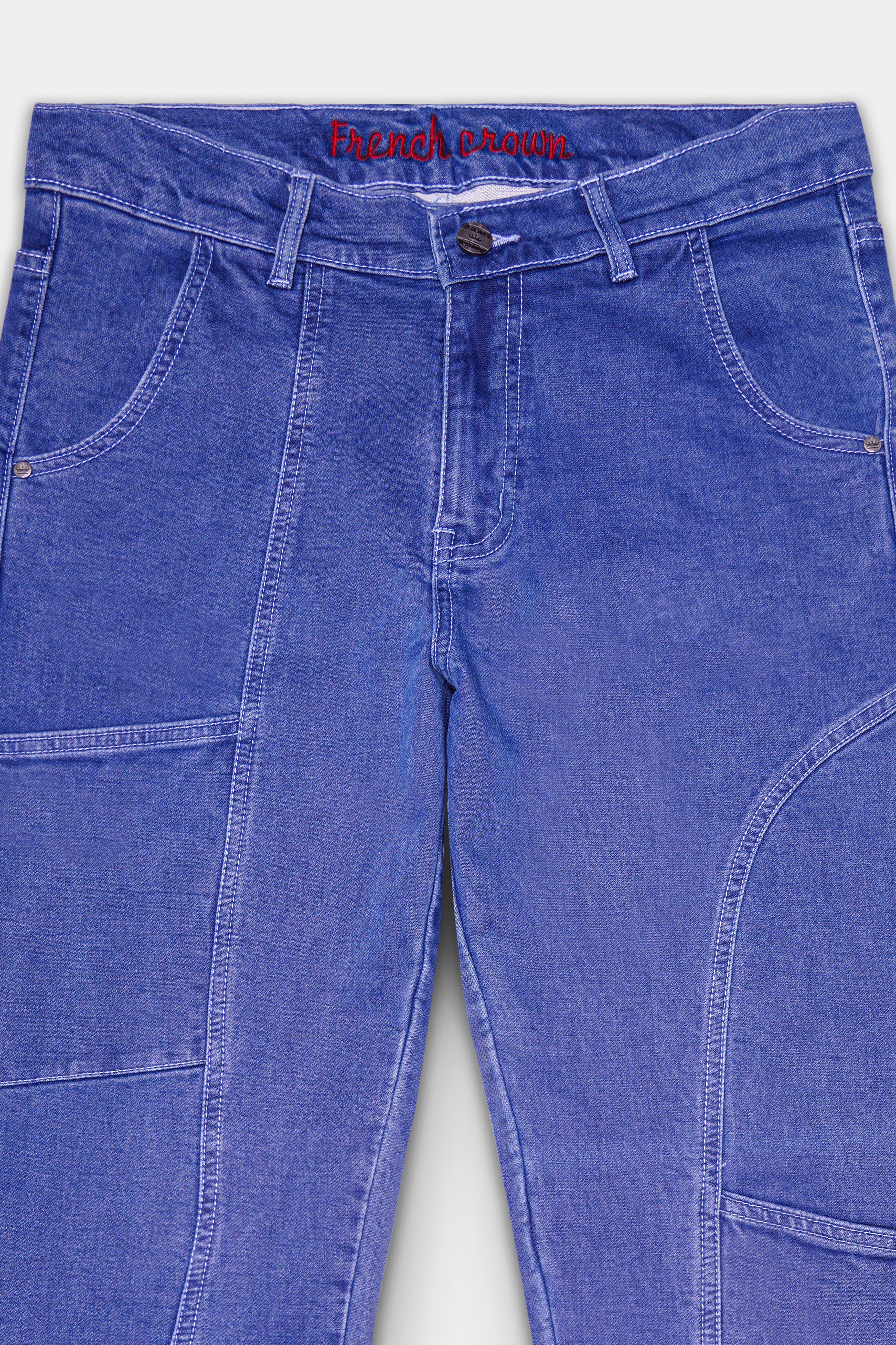 Chambray Blue Rinse Washed Stretchble Denim