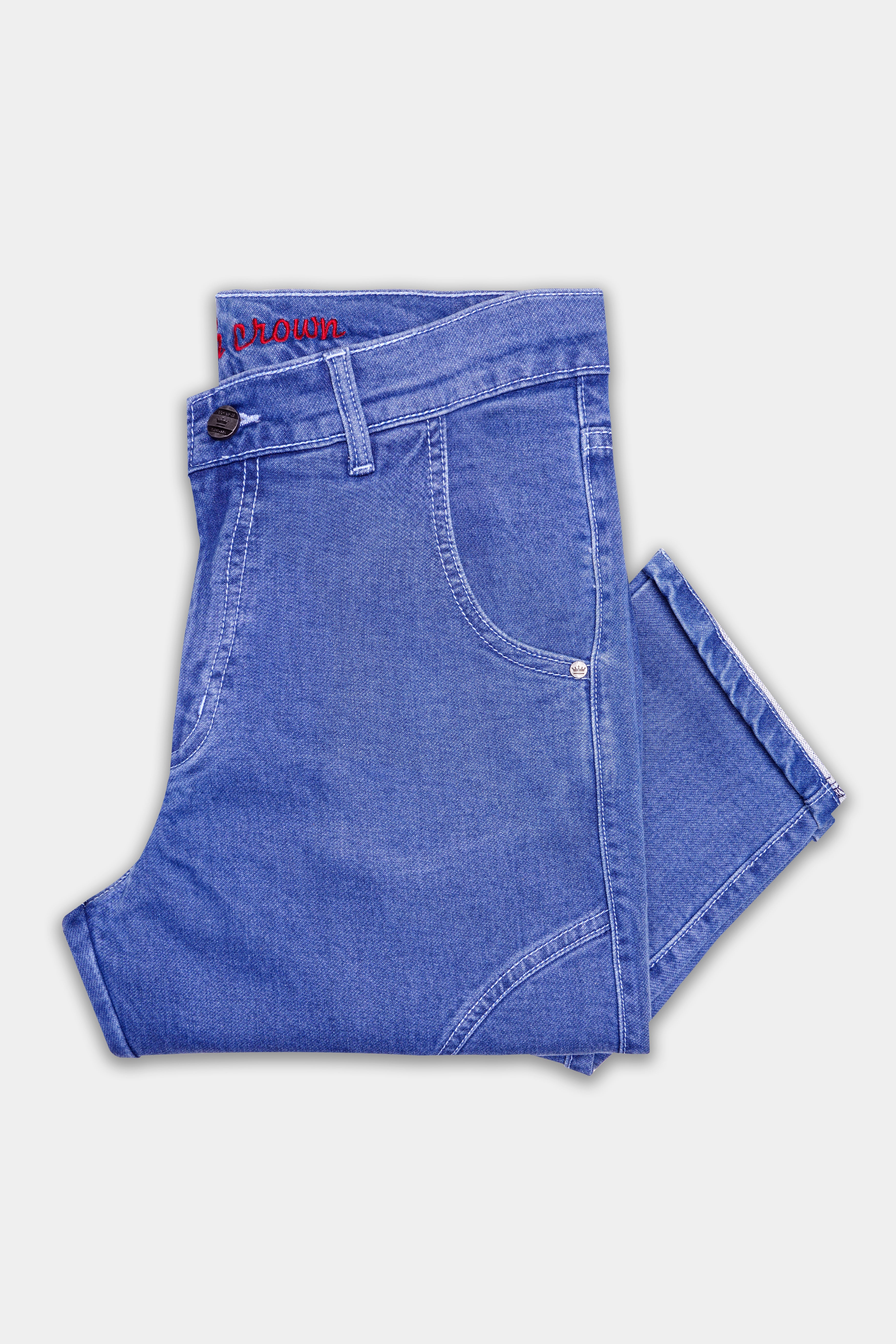 Chambray Blue Rinse Washed Stretchble Denim