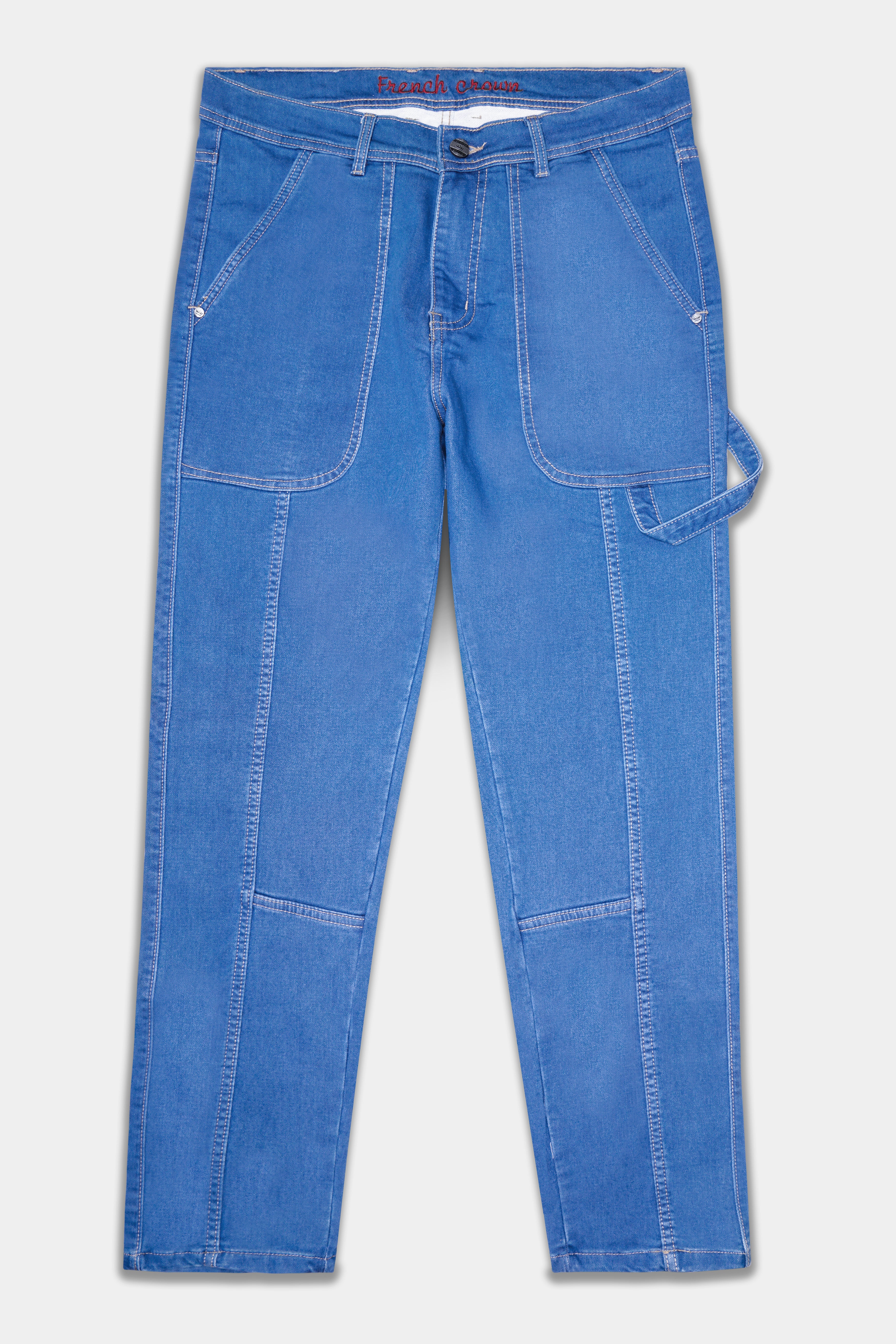 Tufts Blue Whiskering Washed Stretchable Denim