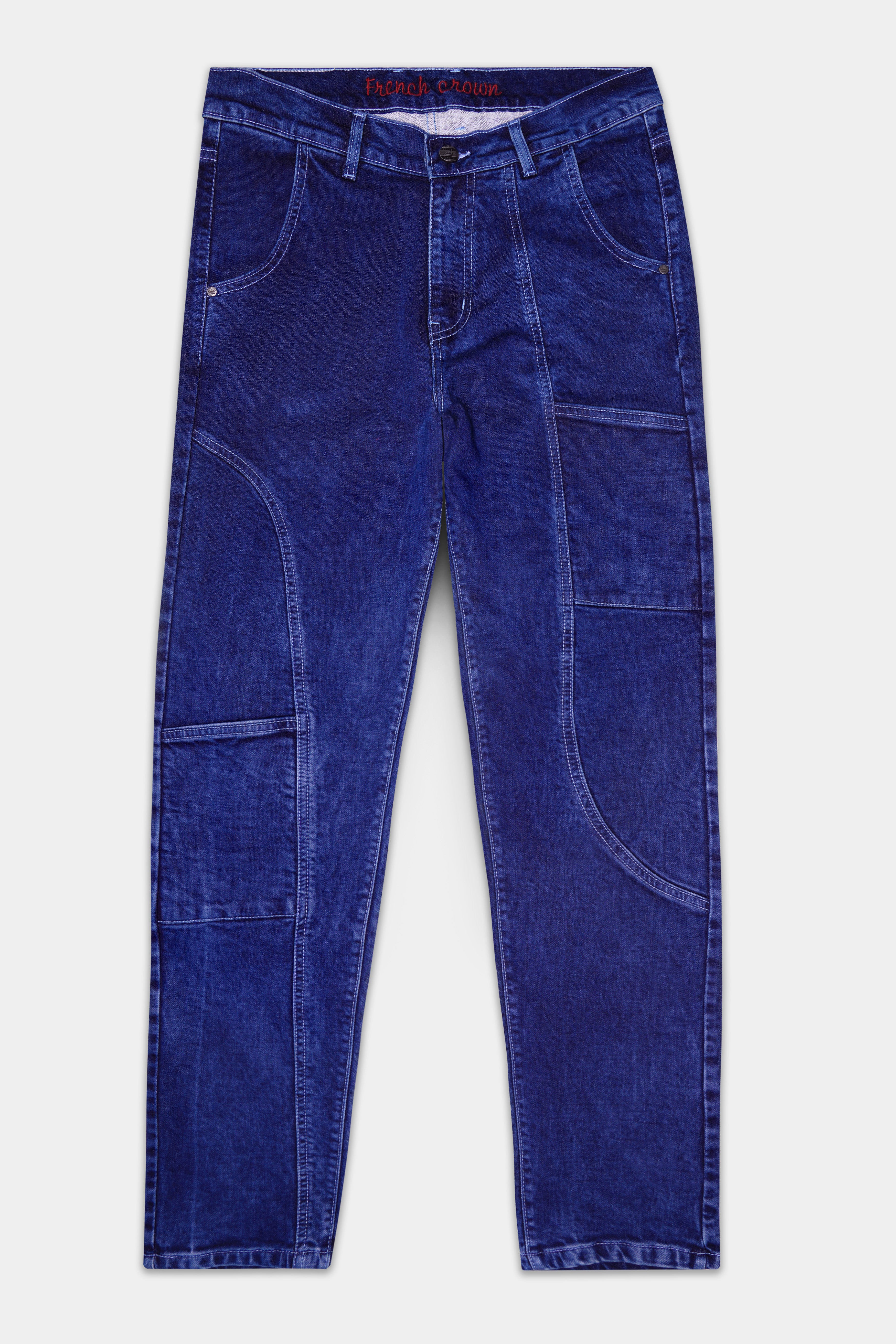 Lapis Blue Rinse Washed Stretchble Denim