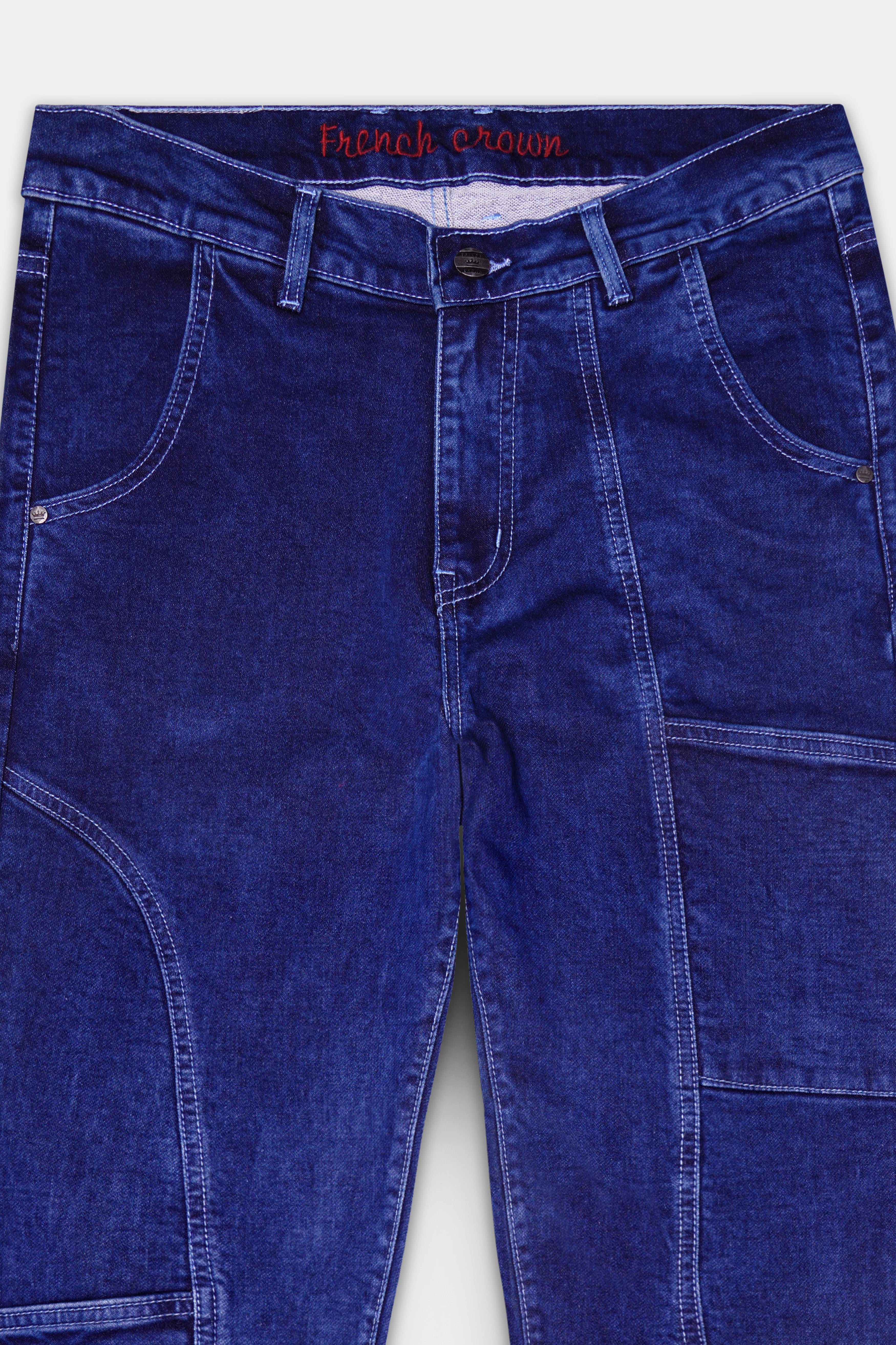 Lapis Blue Rinse Regular Fit Mid-Rise Clean Look Denim Jeans