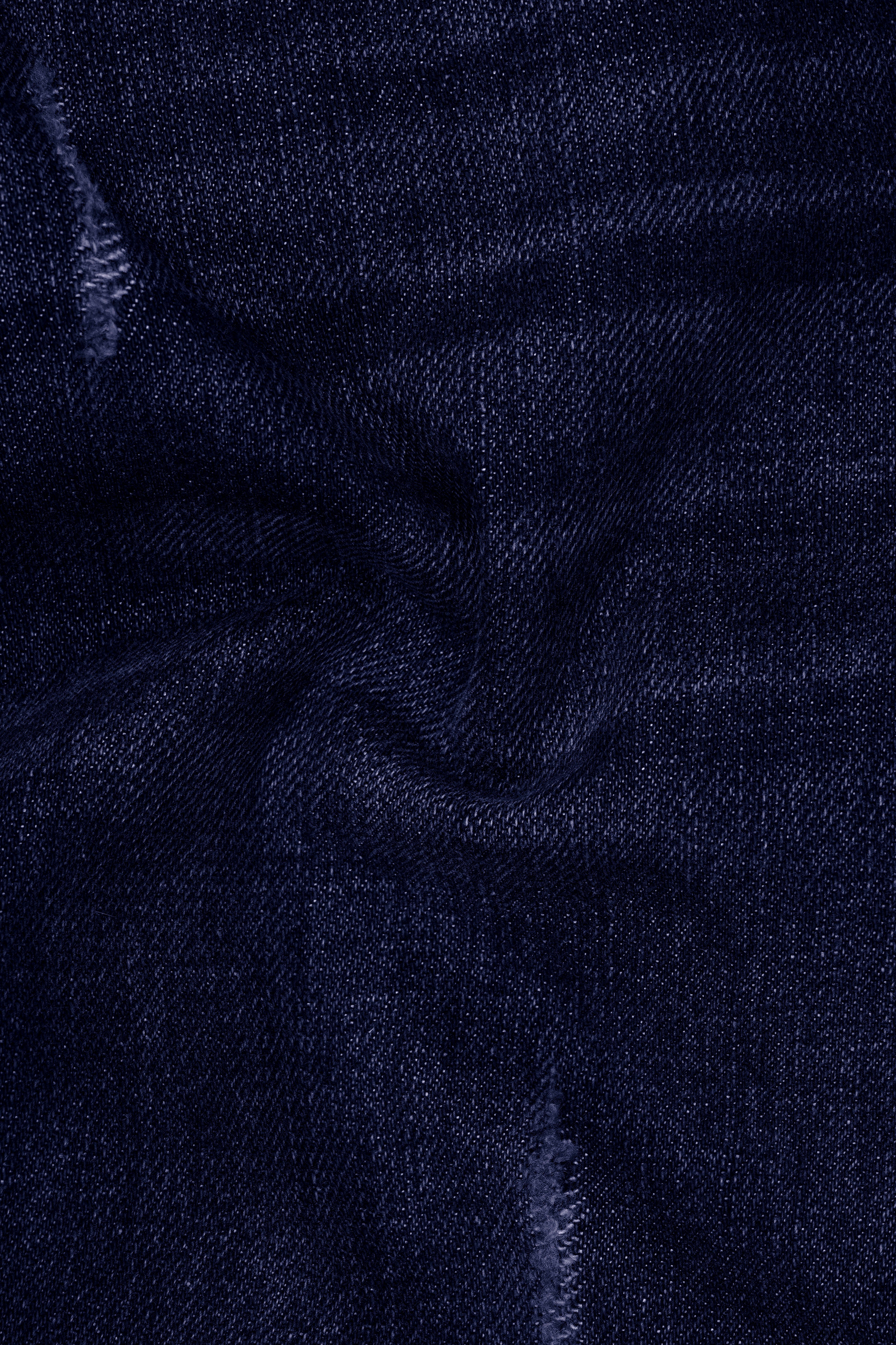 Night Blue Whiskering Wash Mildly Distressed Denim