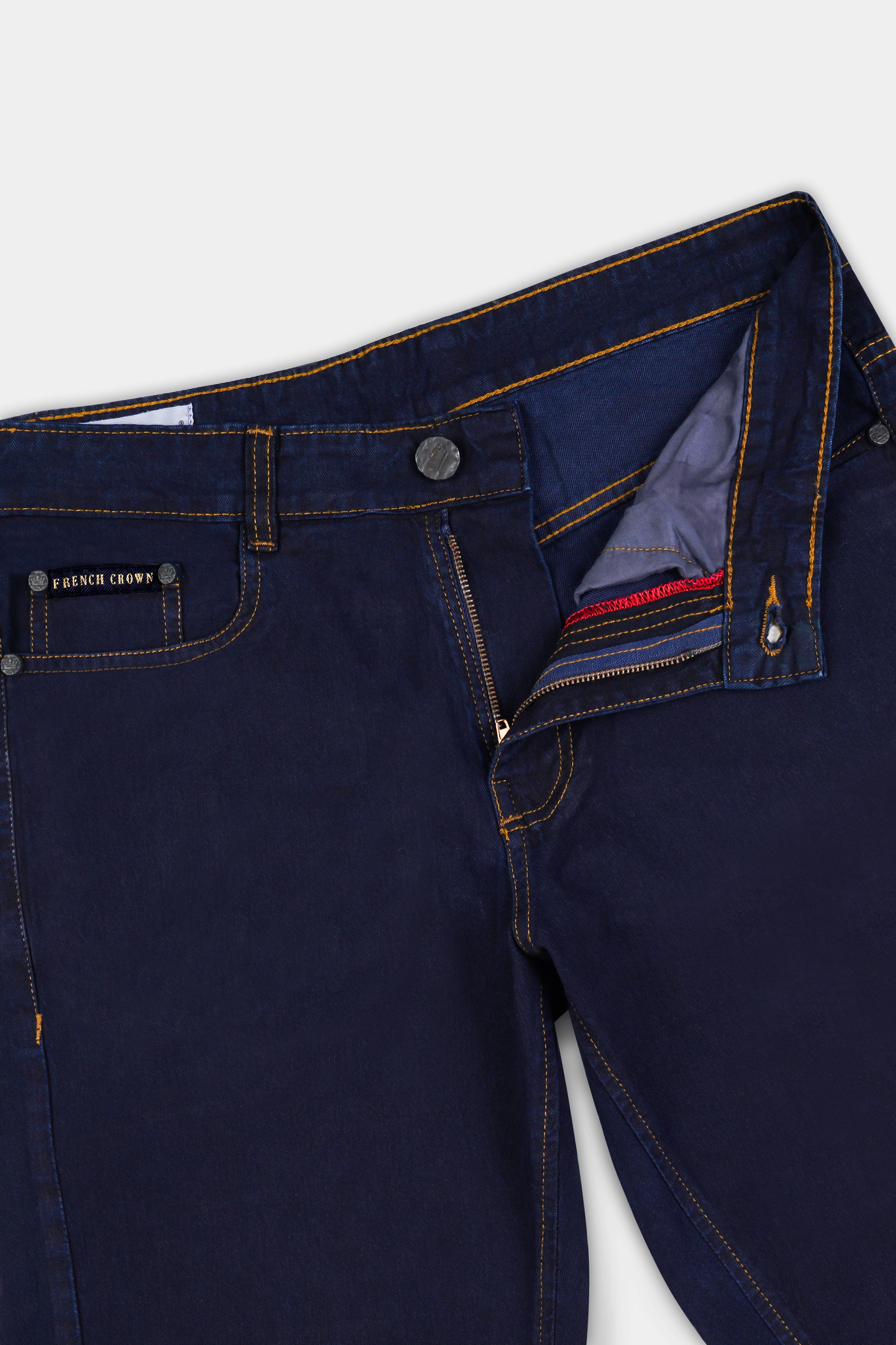 DARK WASH MIRAGE BLUE SLIM FIT MID-RISE CLEAN LOOK STRETCHABLE DENIM