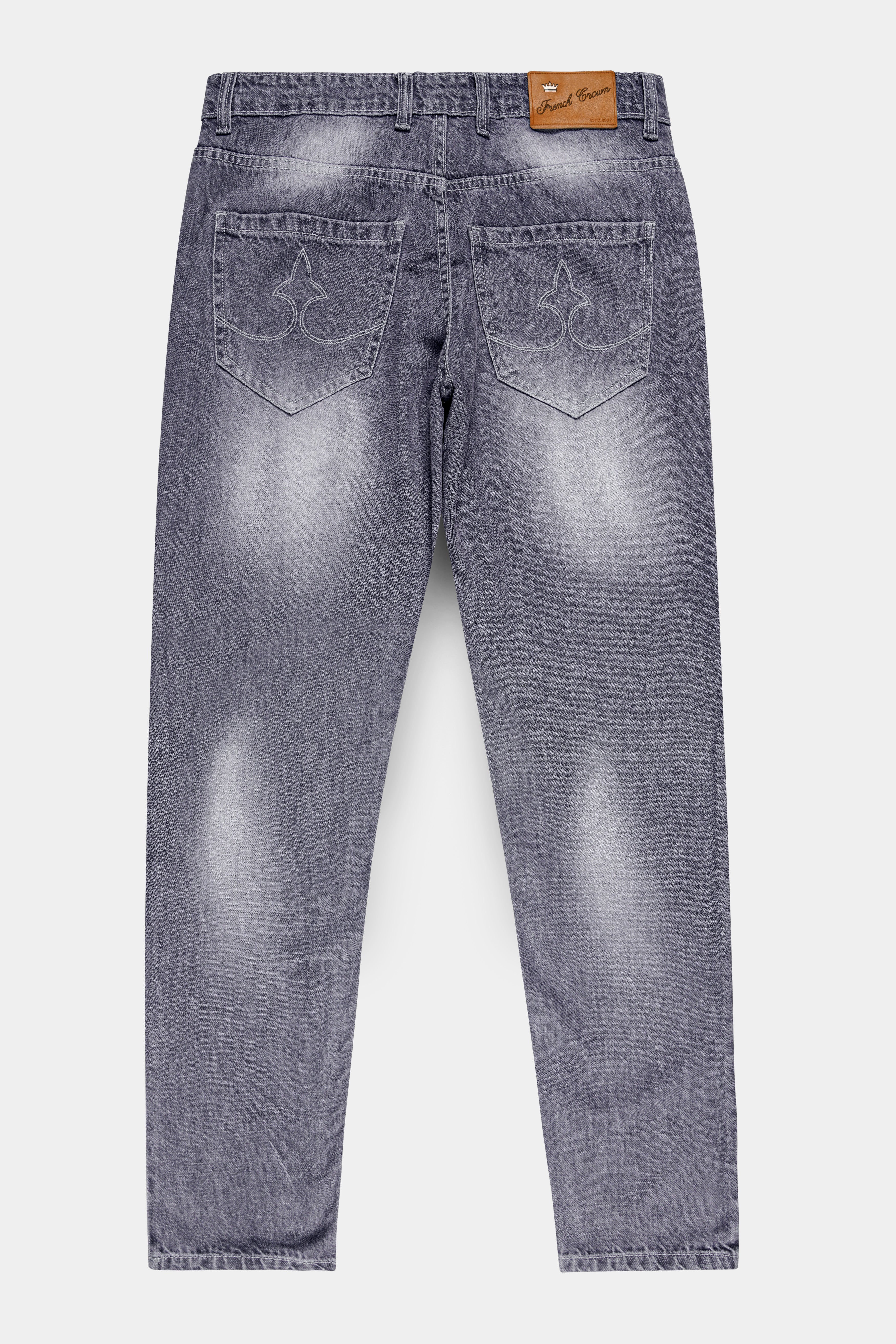 DUSTY GRAY SLIM FIT MID-RISE CLEAN LOOK STRETCHABLE DENIM