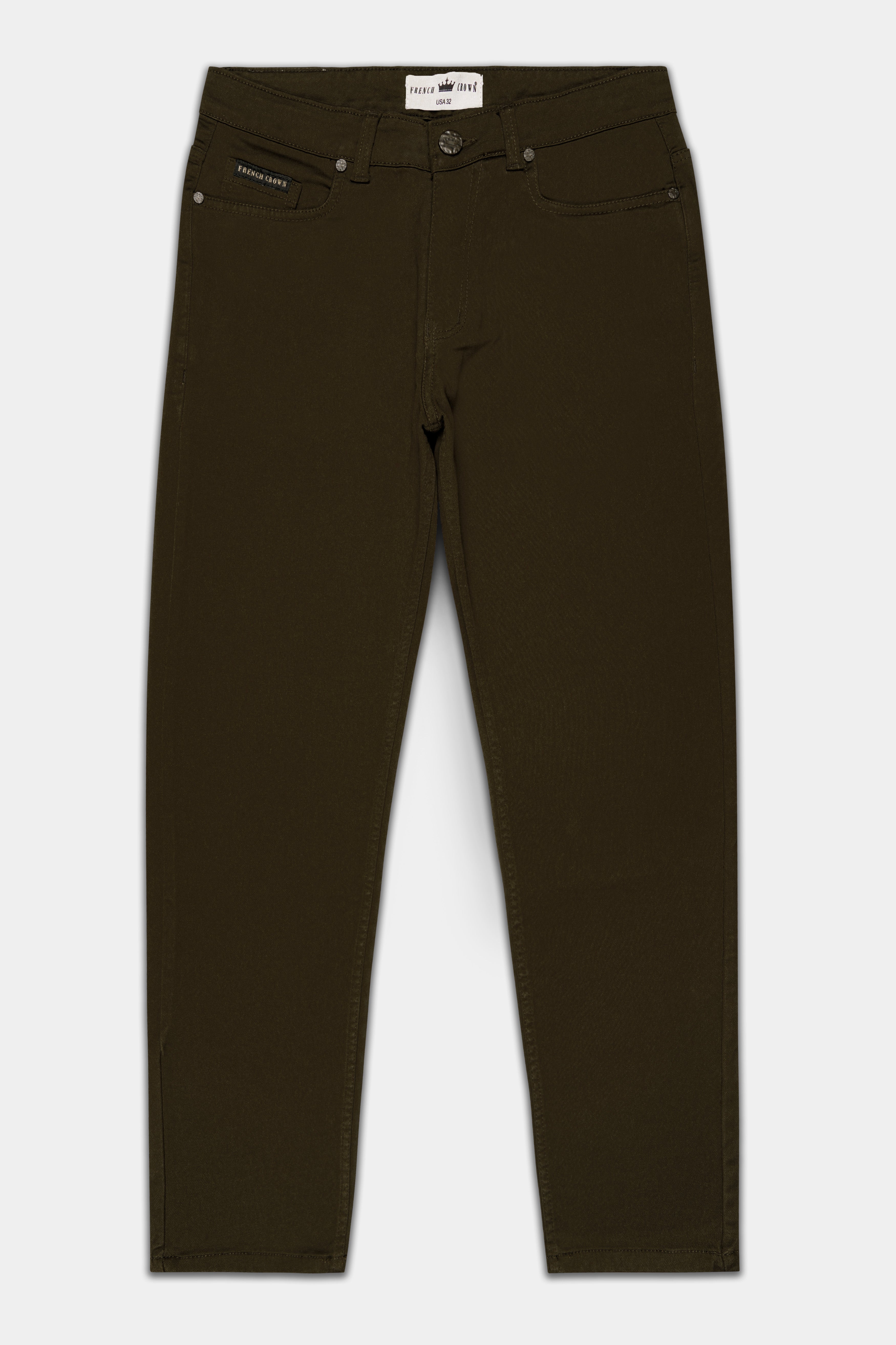 Mondo Brown Rinsed Clean Look Stretchable Denim