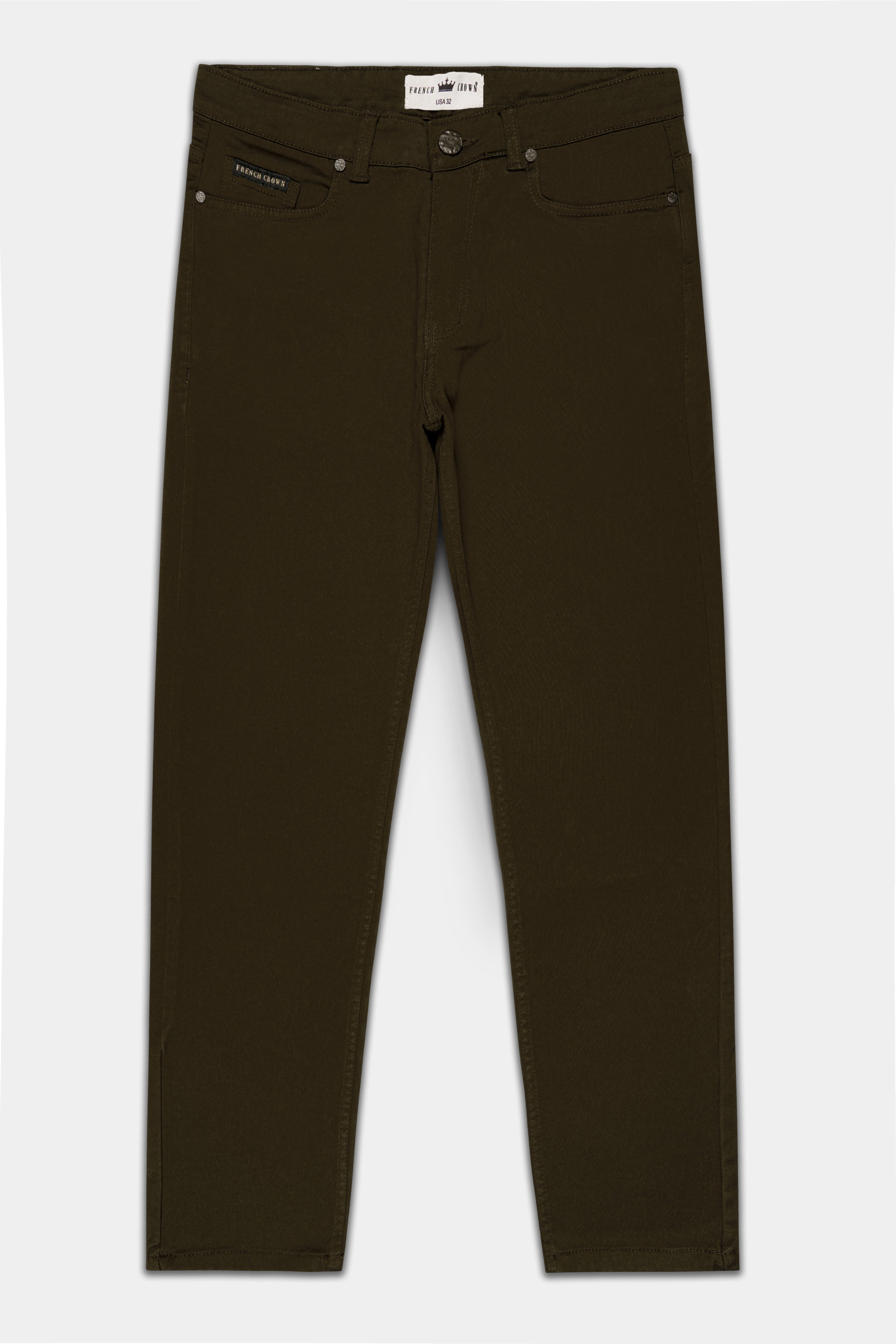 Mondo Brown Rinsed Clean Look Stretchable Denim
