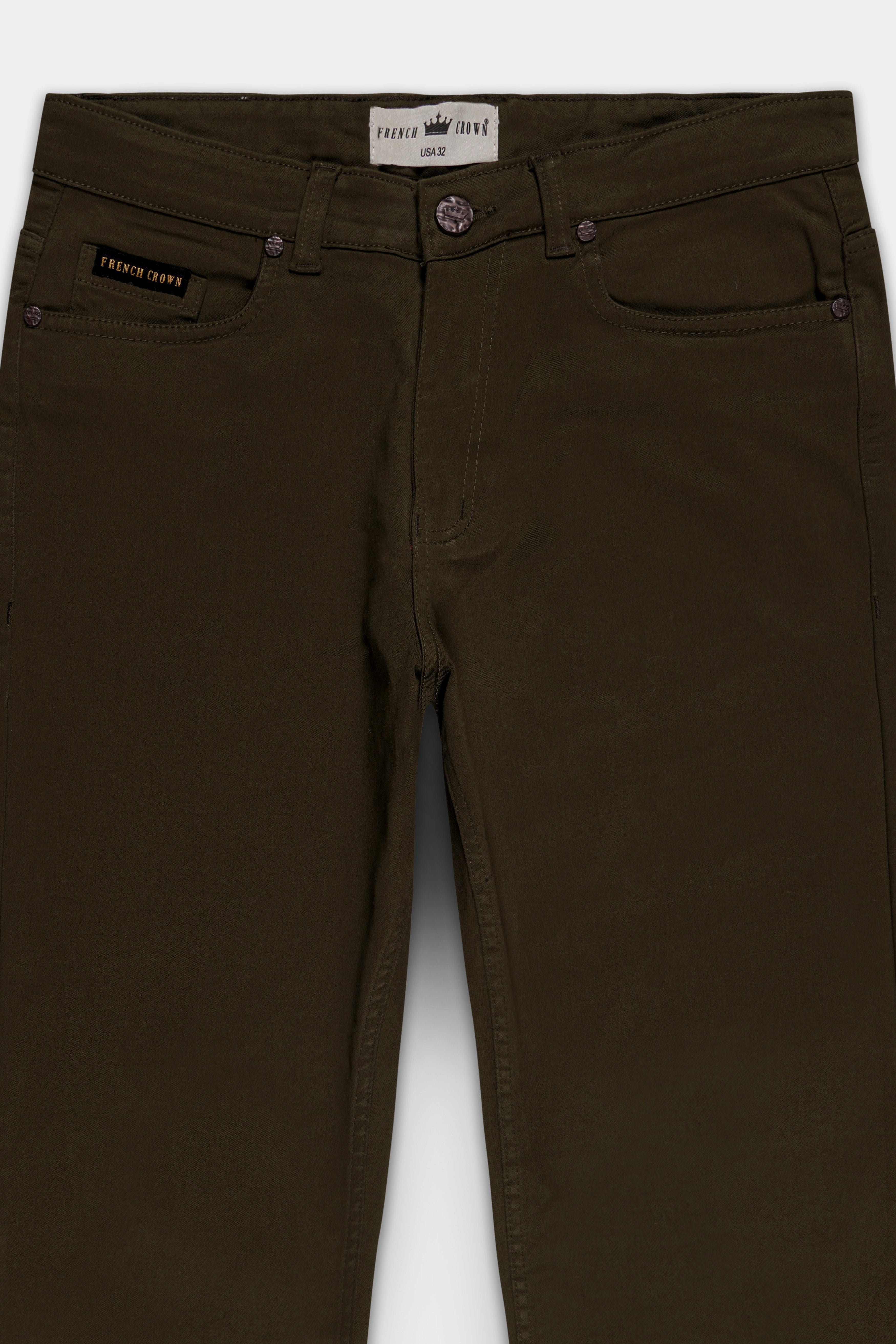Mondo Brown Rinsed Clean Look Stretchable Denim