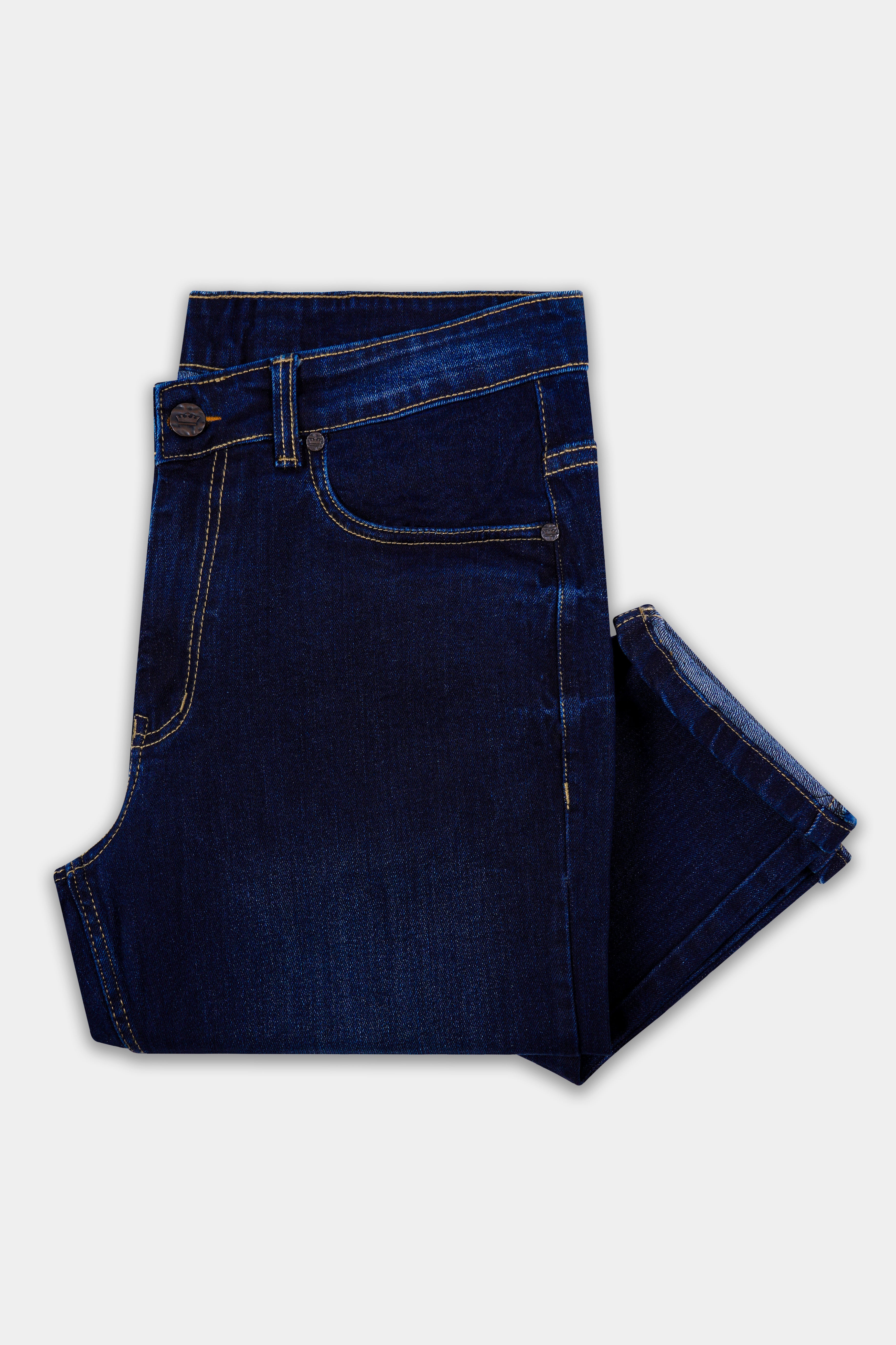 Rhino Blue Hand Sanding Clean Look Stretchable Denim