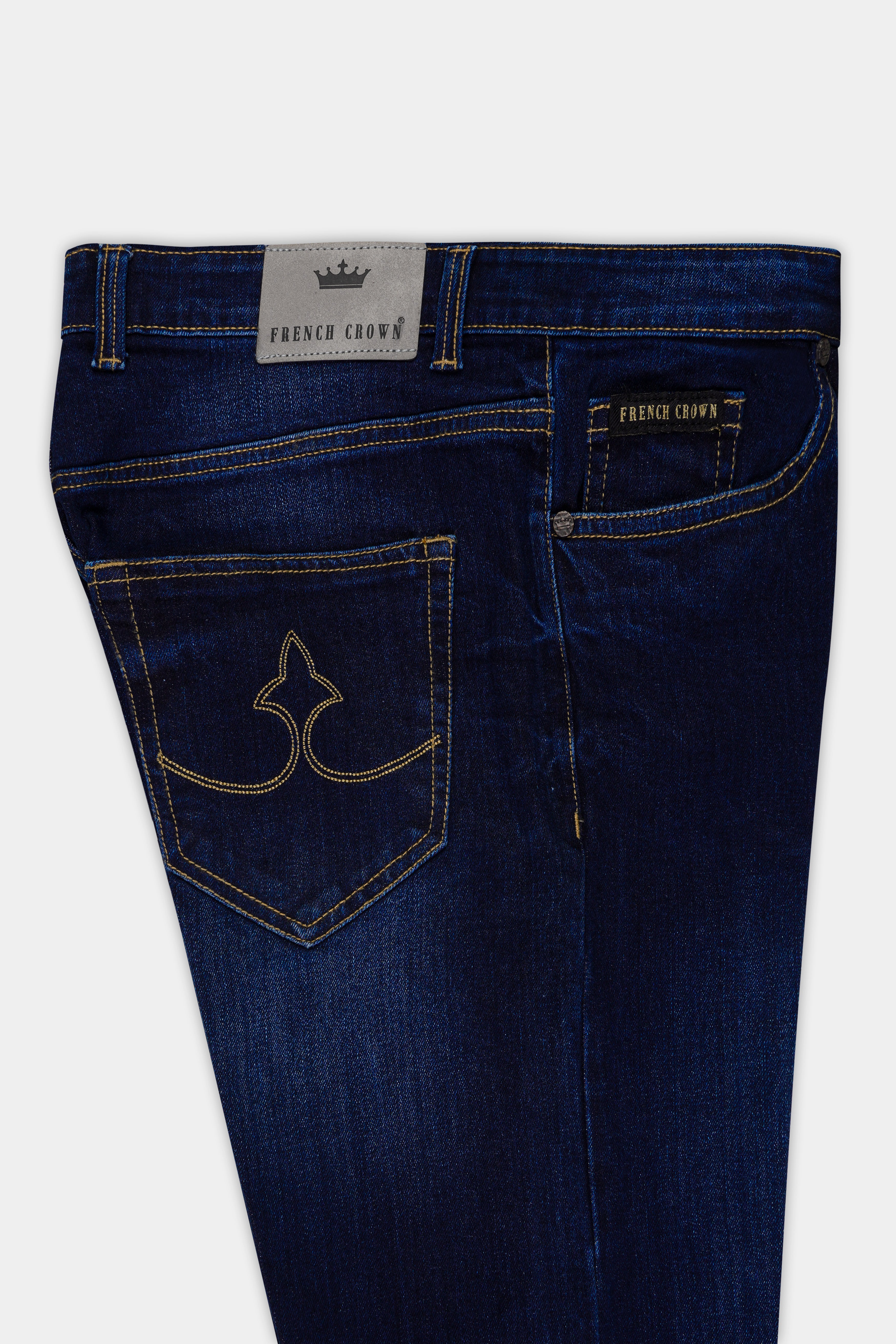 Rhino Blue Hand Sanding Clean Look Stretchable Denim