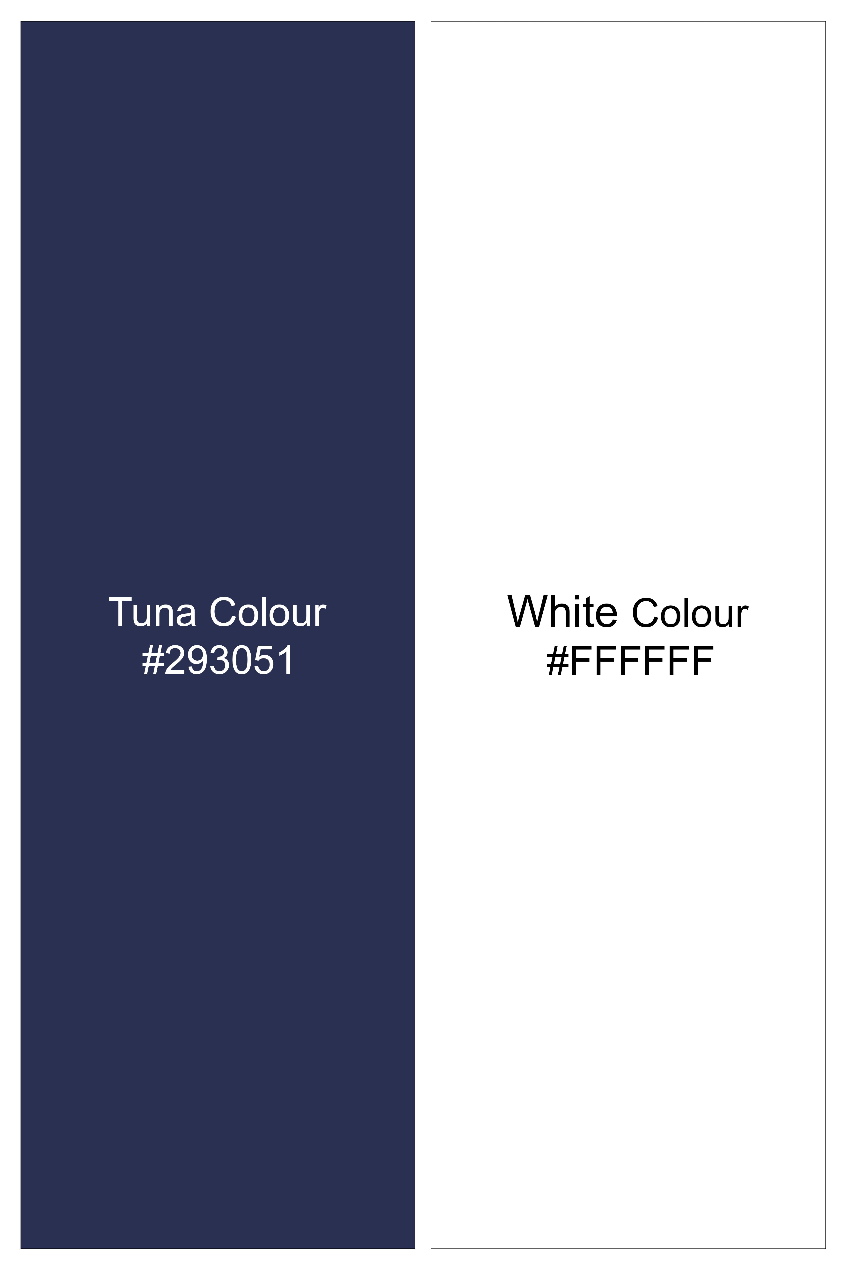 Tuna Blue and White Stone Wash Hand Painted Stretchable Denim J148-ART-30, J148-ART-32, J148-ART-34, J148-ART-36, J148-ART-38, J148-ART-40