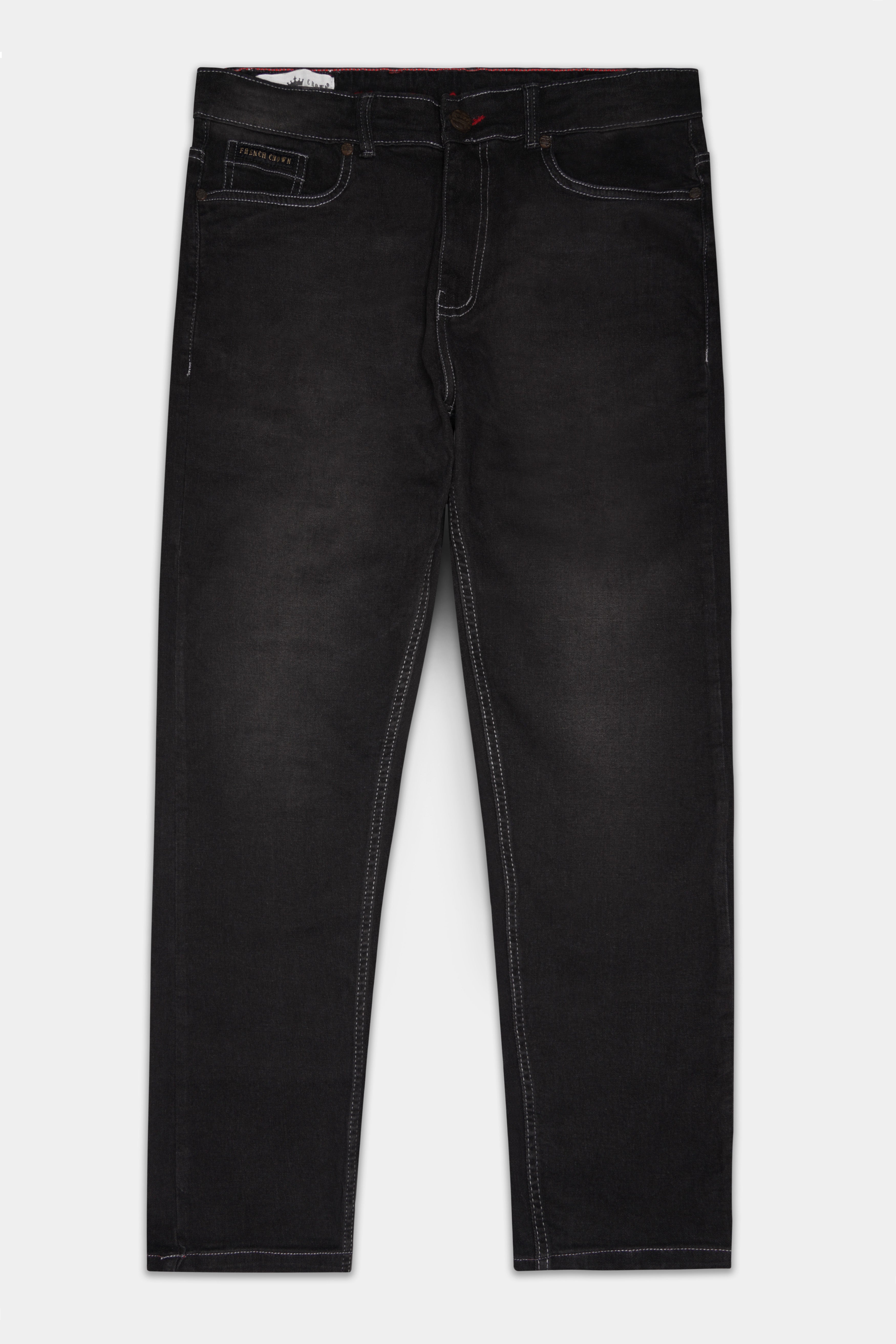 Haiti Black Slim Fit Mid-Rise Clean Look Stretchable Denim Jeans