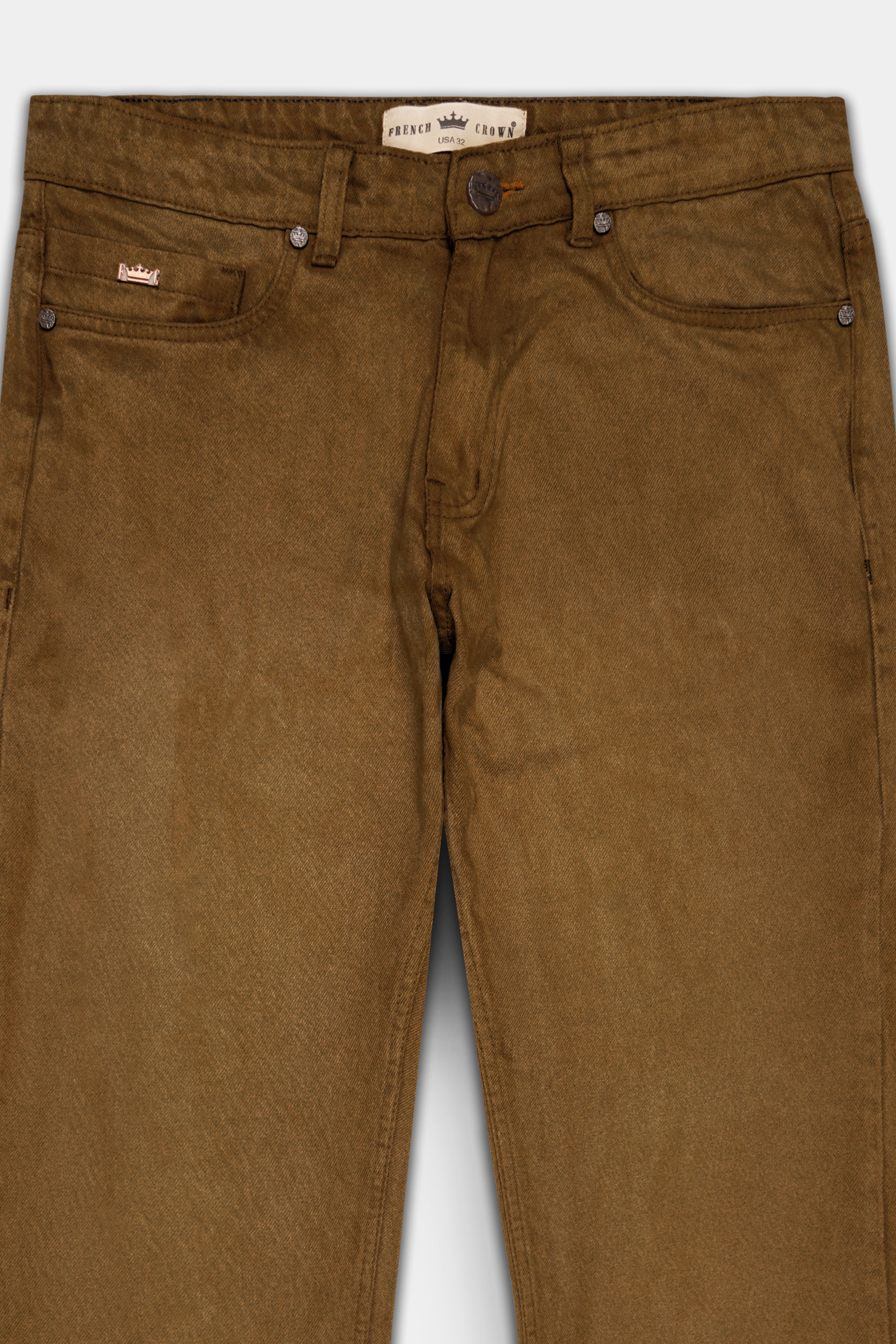 Clay Creek Brown Slim Fit Mid-Rise Clean Look Denim Jeans