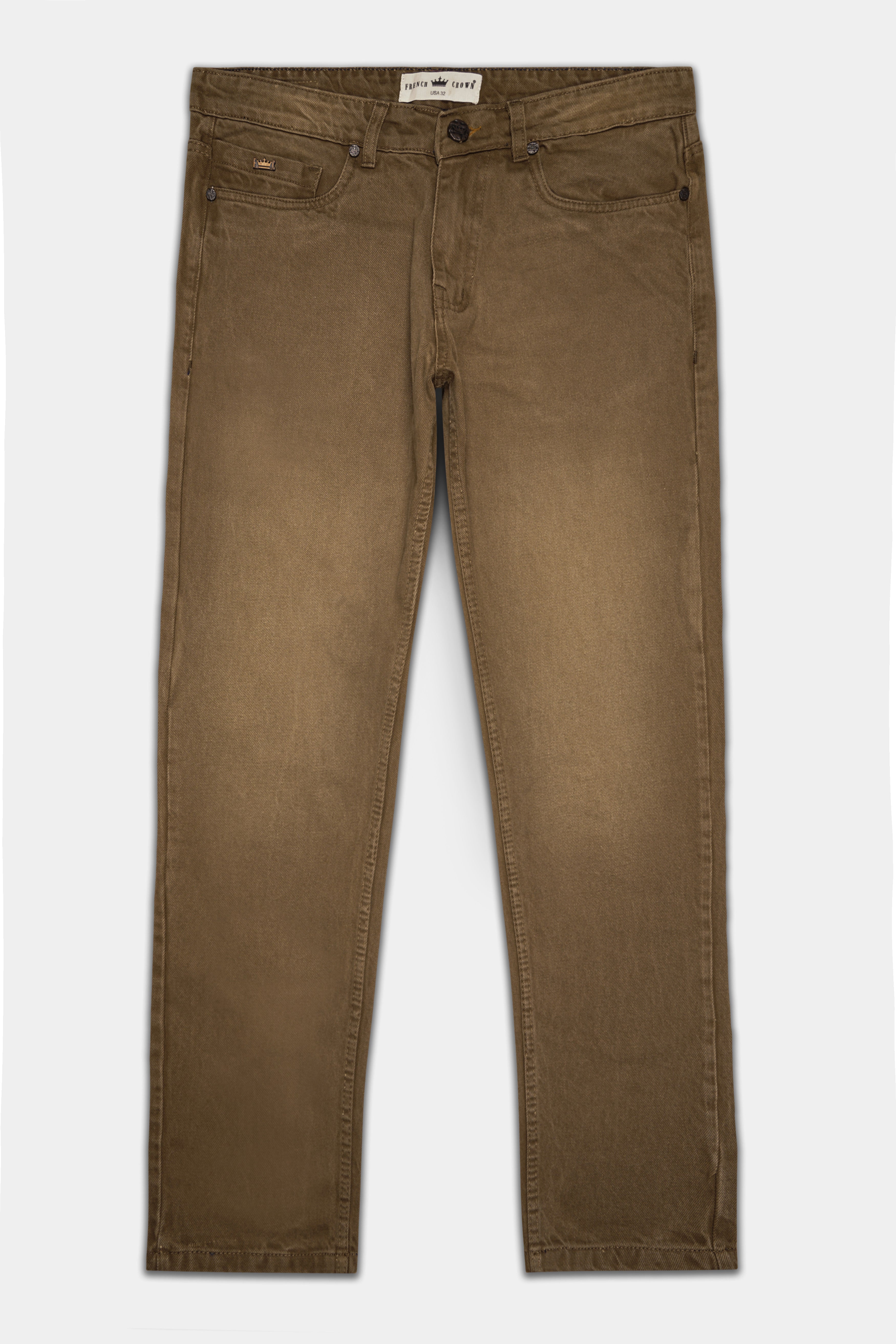 Dark Taupe Brown Rinse Denim