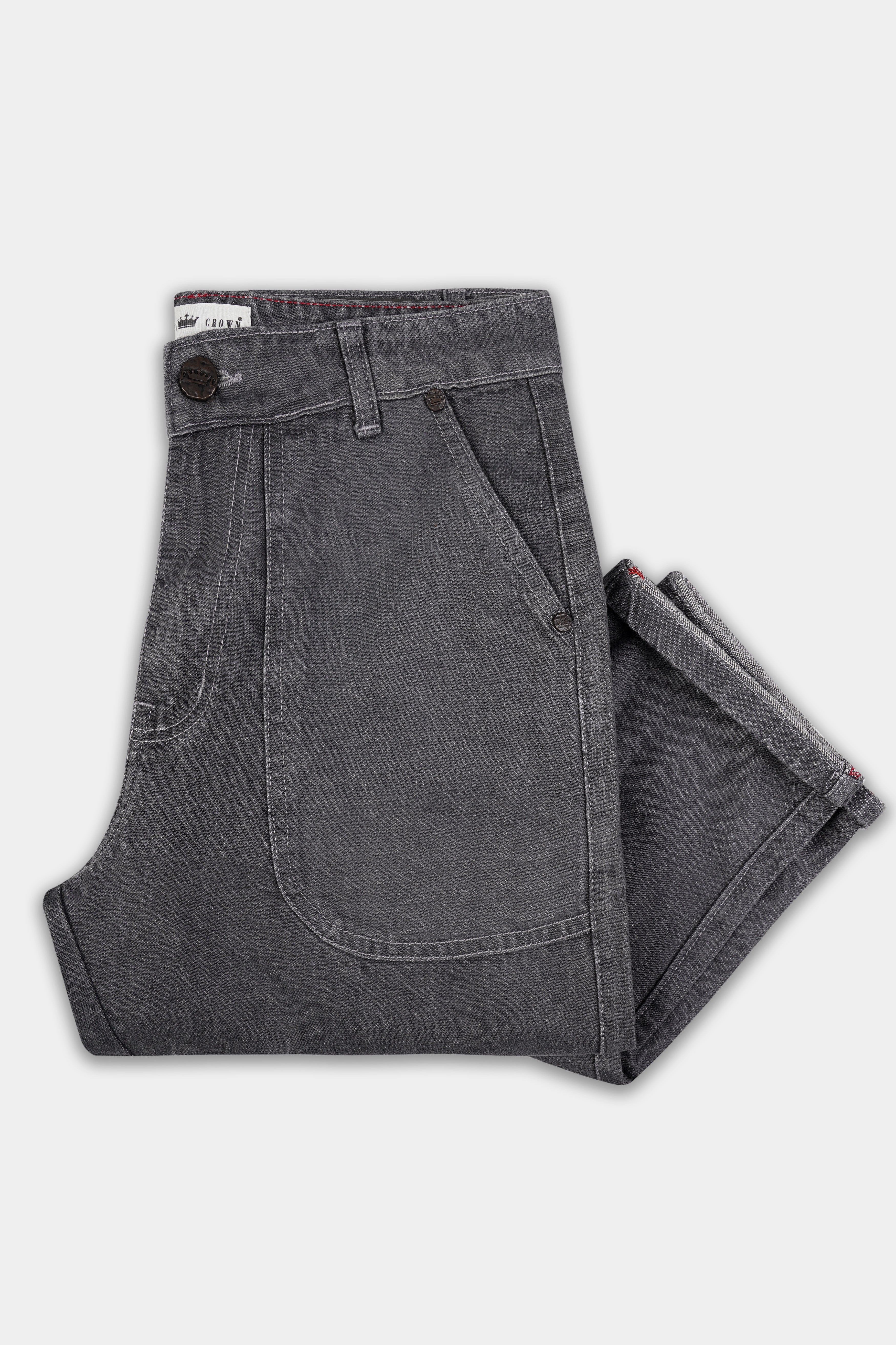 Smokey Gray Rinse Wash Cargo Denim