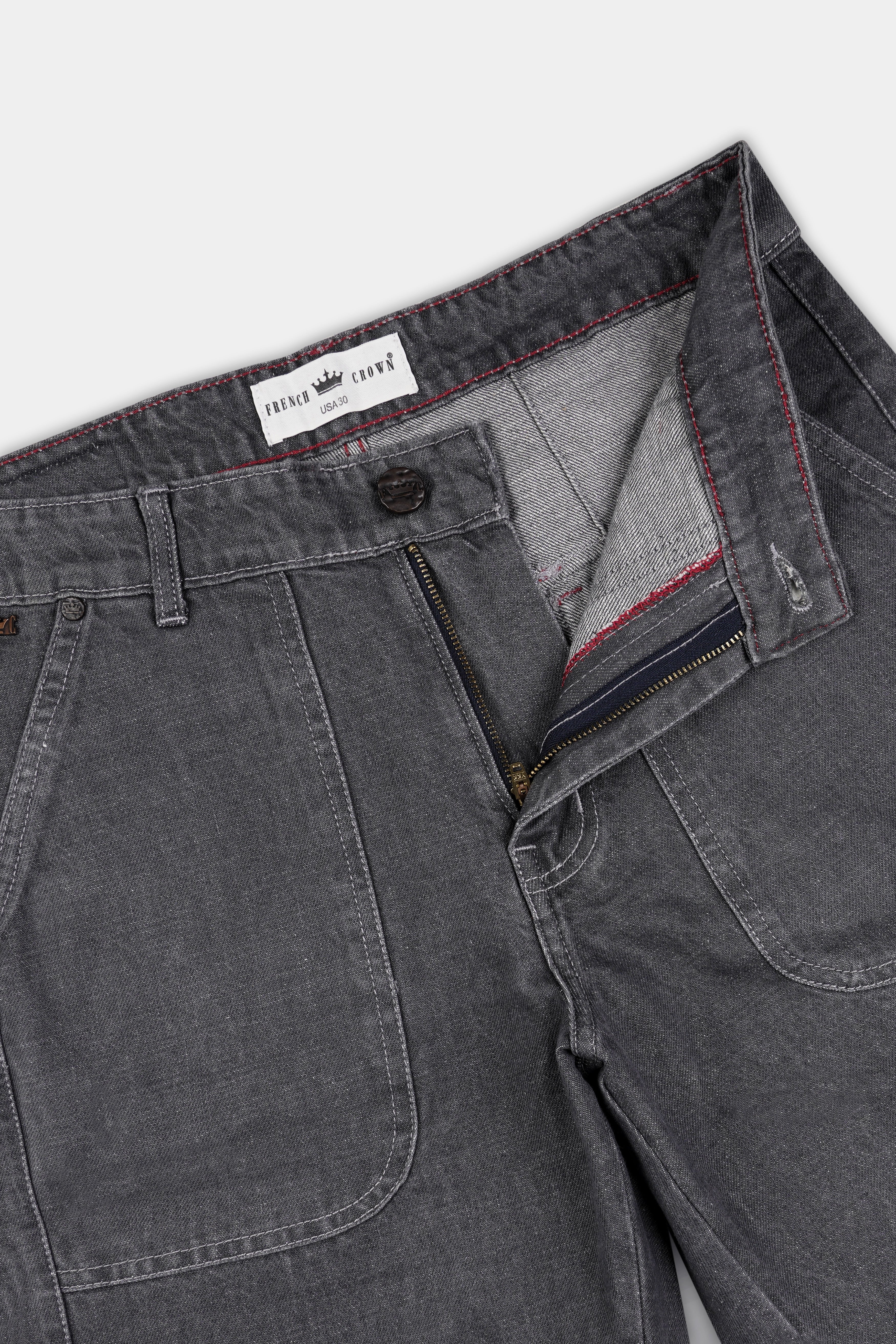 Smokey Gray Rinse Wash Cargo Denim