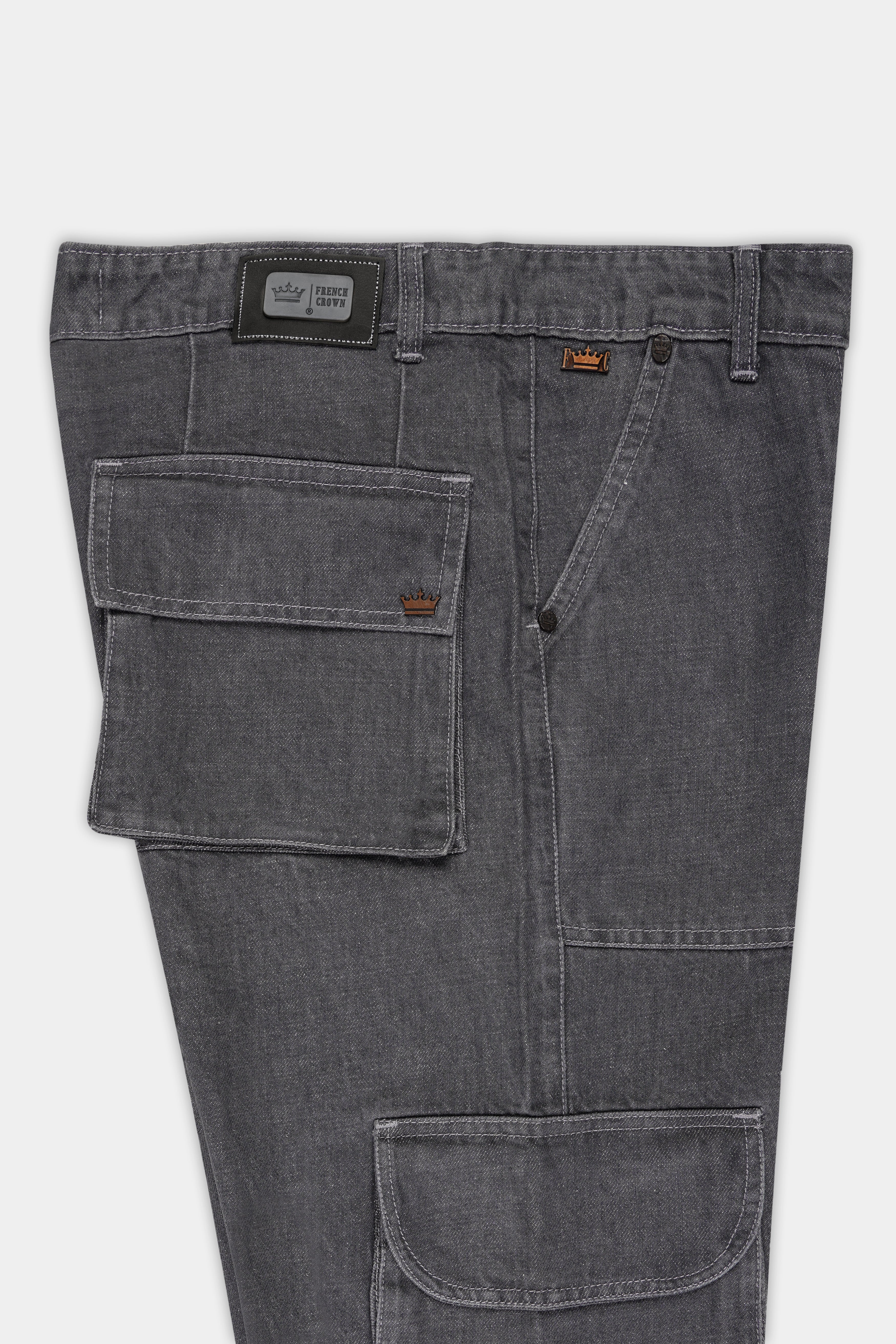 Smokey Gray Rinse Wash Cargo Denim