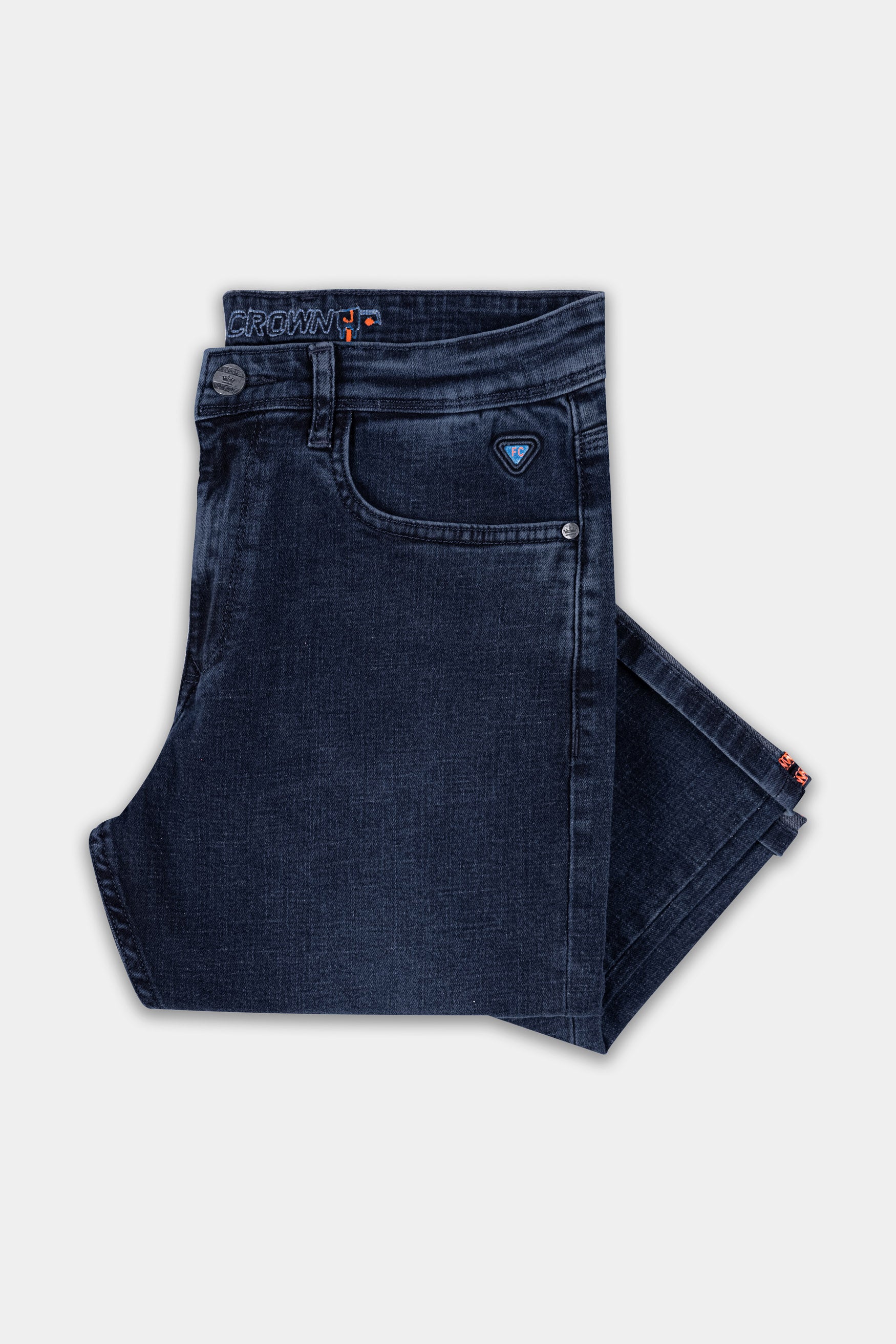 Ebony Blue Stone Wash Stretchable Denim