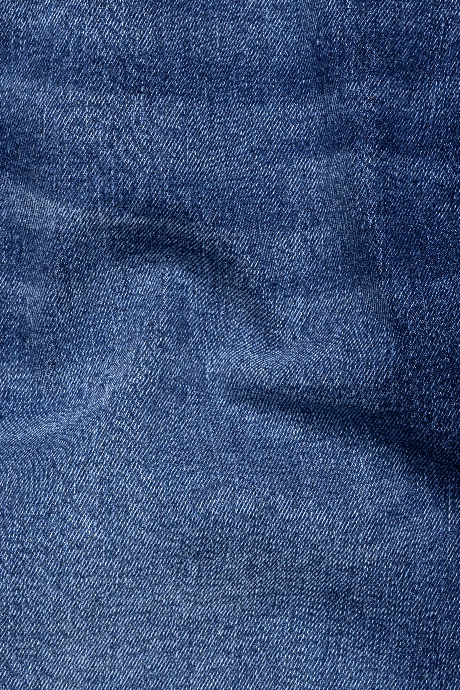 Fiord Blue Whiskering Wash Stretchable Denim