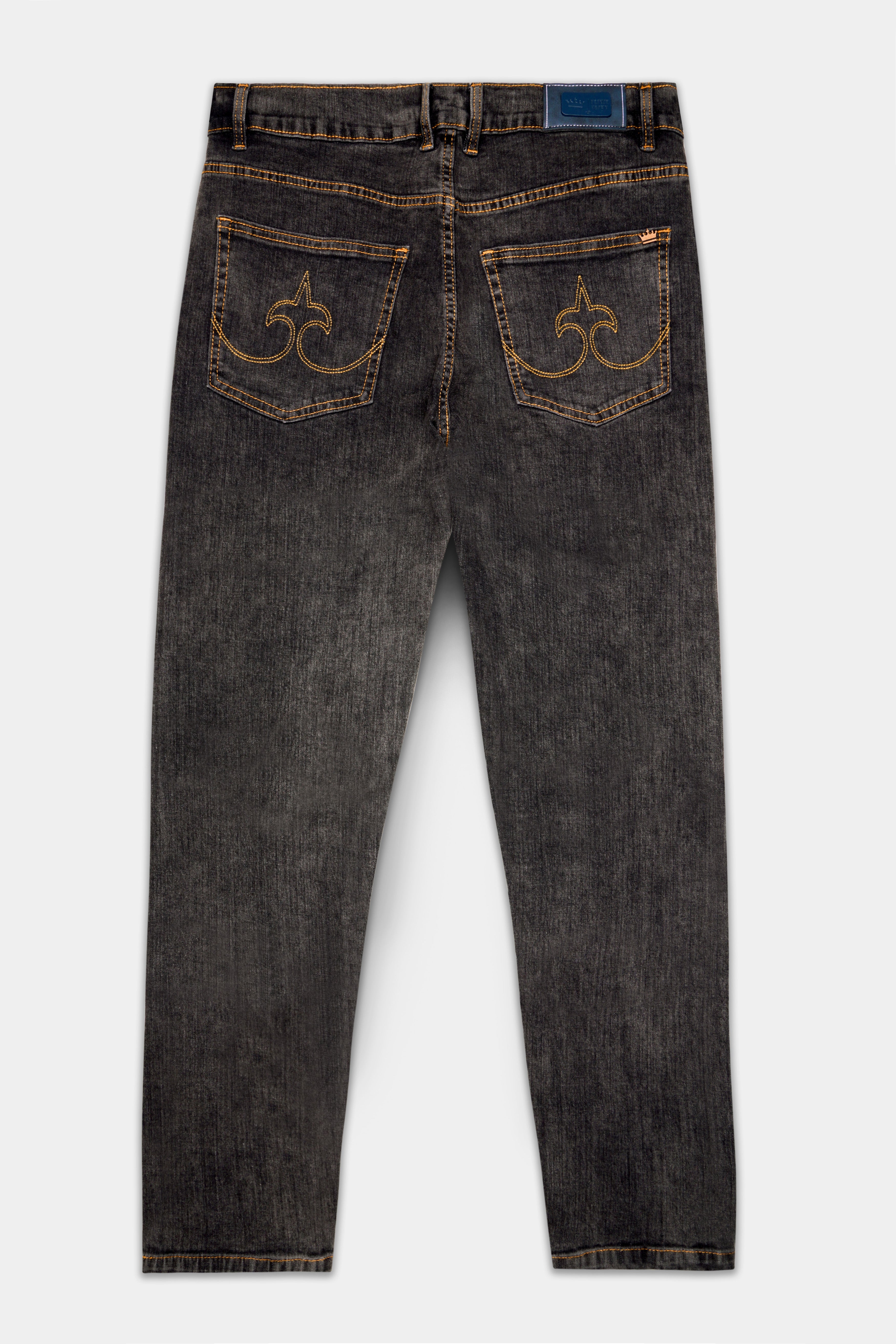 Brich Brown Rinse Washed Textured Stretchable Denim